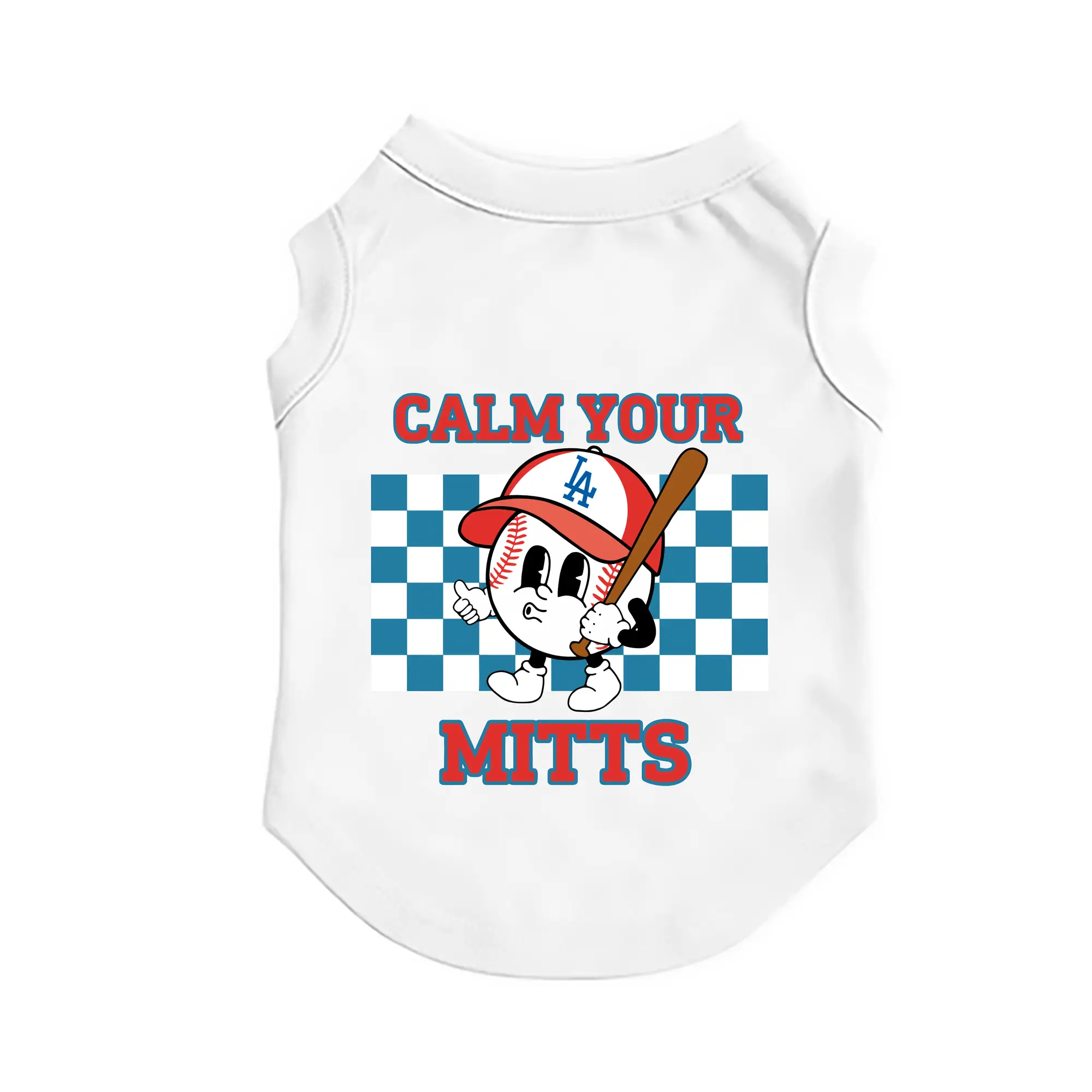 Baseball Calm Your Mitts Los Angeles Dodgers - Pet Vest – Durable Polyester With Heat Transfer Print – Comfortable And Stylish