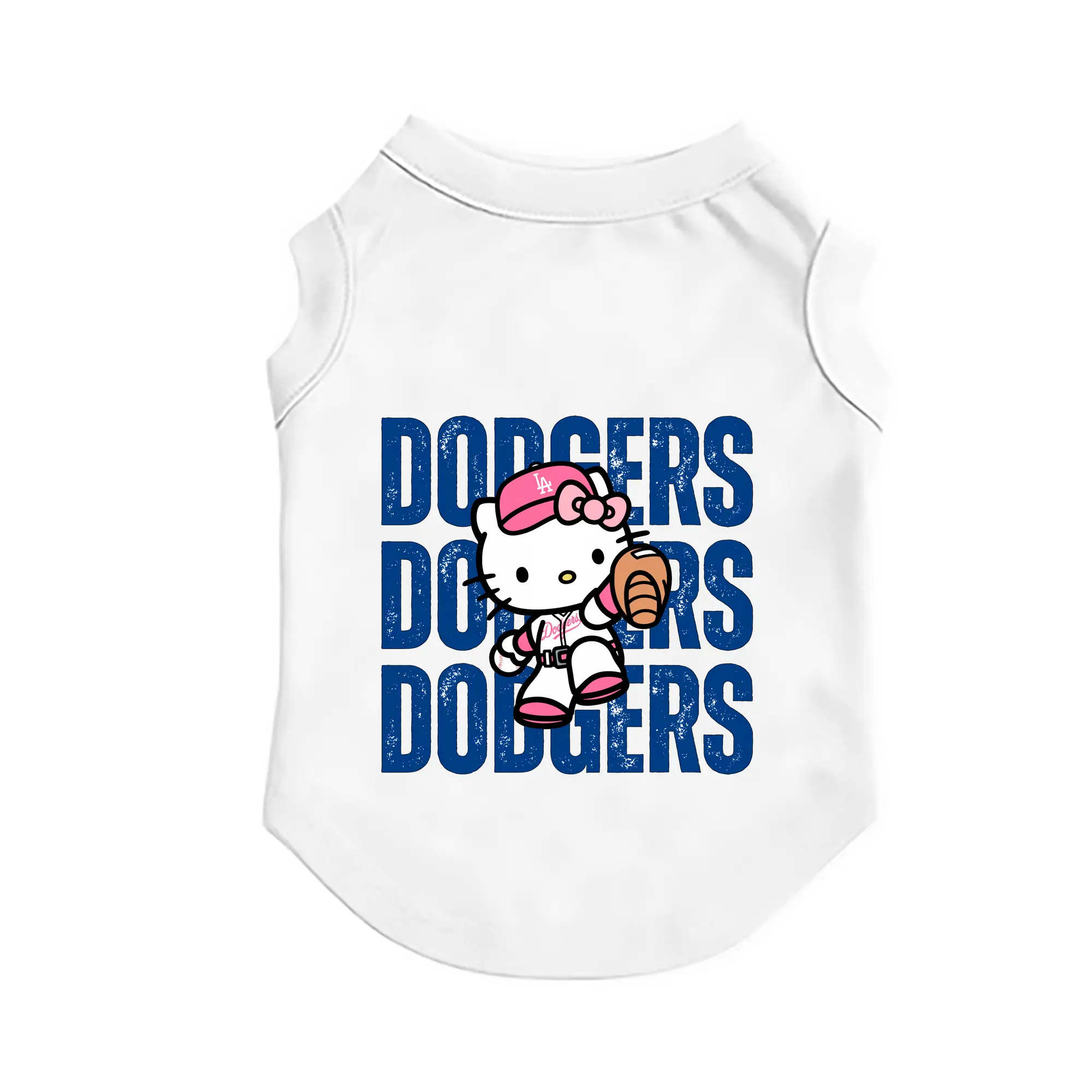 Dodgers Baseball Hello Kitty - Pet Vest – Durable Polyester With Heat Transfer Print – Comfortable And Stylish