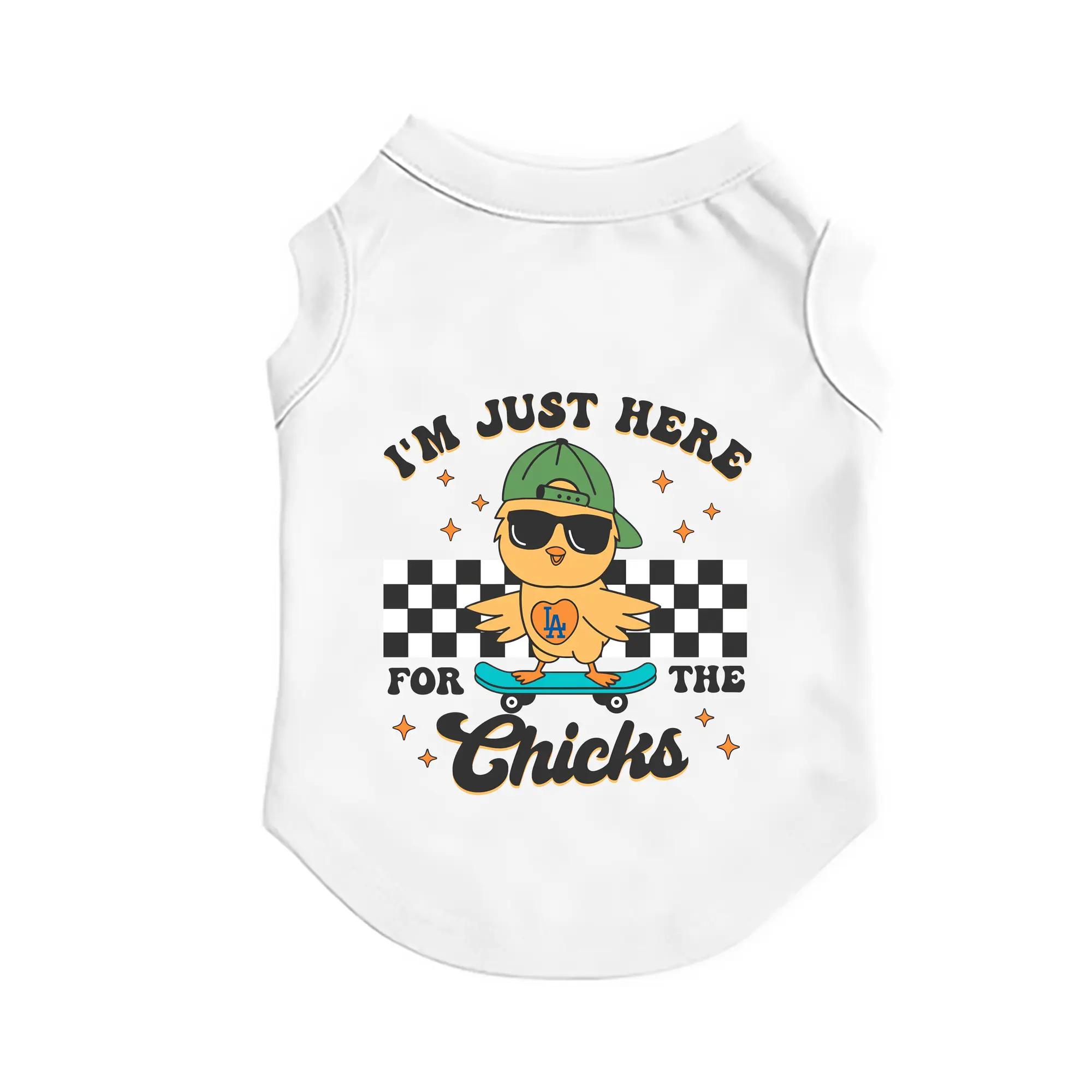 Im Just Here For The Chicks Los Angeles Dodgers - Pet Vest – Durable Polyester With Heat Transfer Print – Comfortable And Stylish