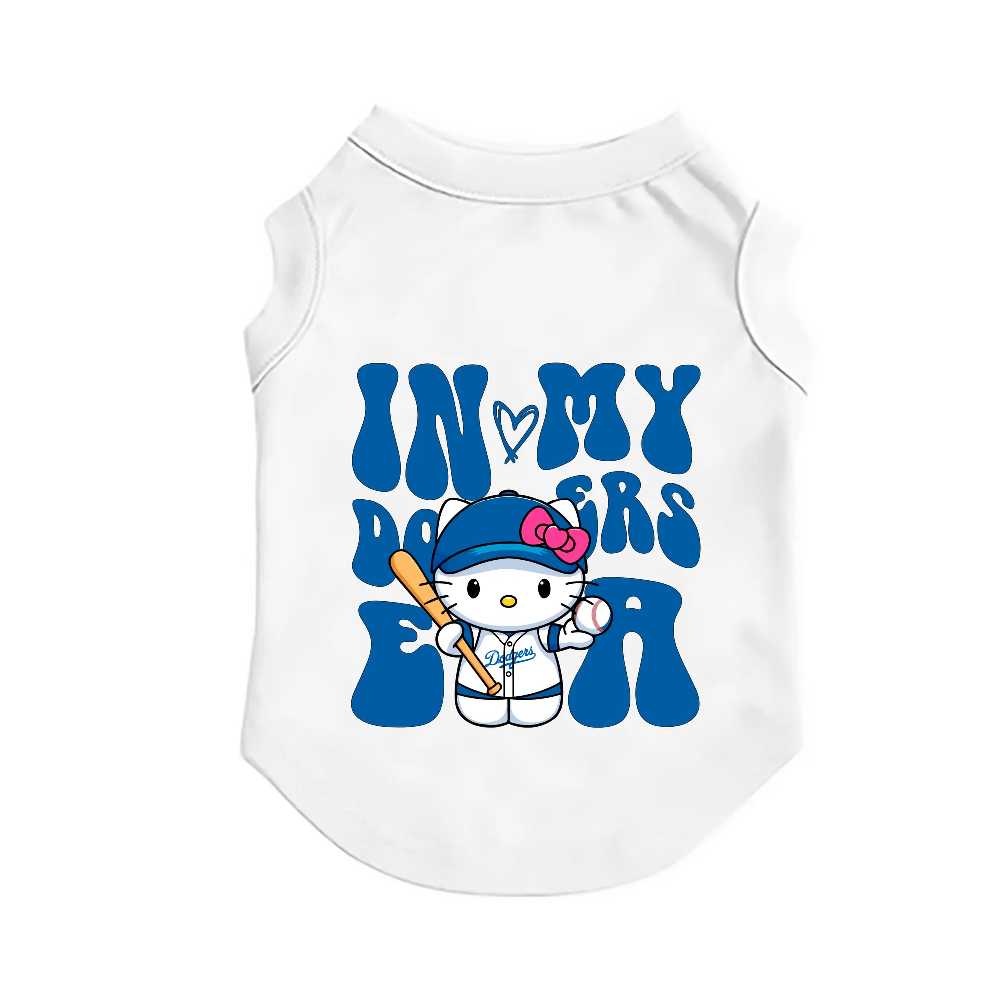 In My Dodgers Era Hello Kitty Baseball - Pet Vest – Durable Polyester With Heat Transfer Print – Comfortable And Stylish