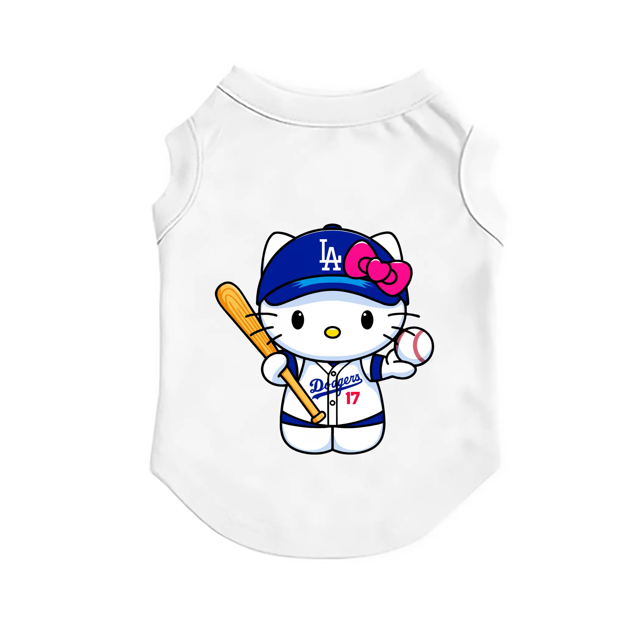 LA Dodgers Hello Kitty MLB Team - Pet Vest – Durable Polyester With Heat Transfer Print – Comfortable And Stylish