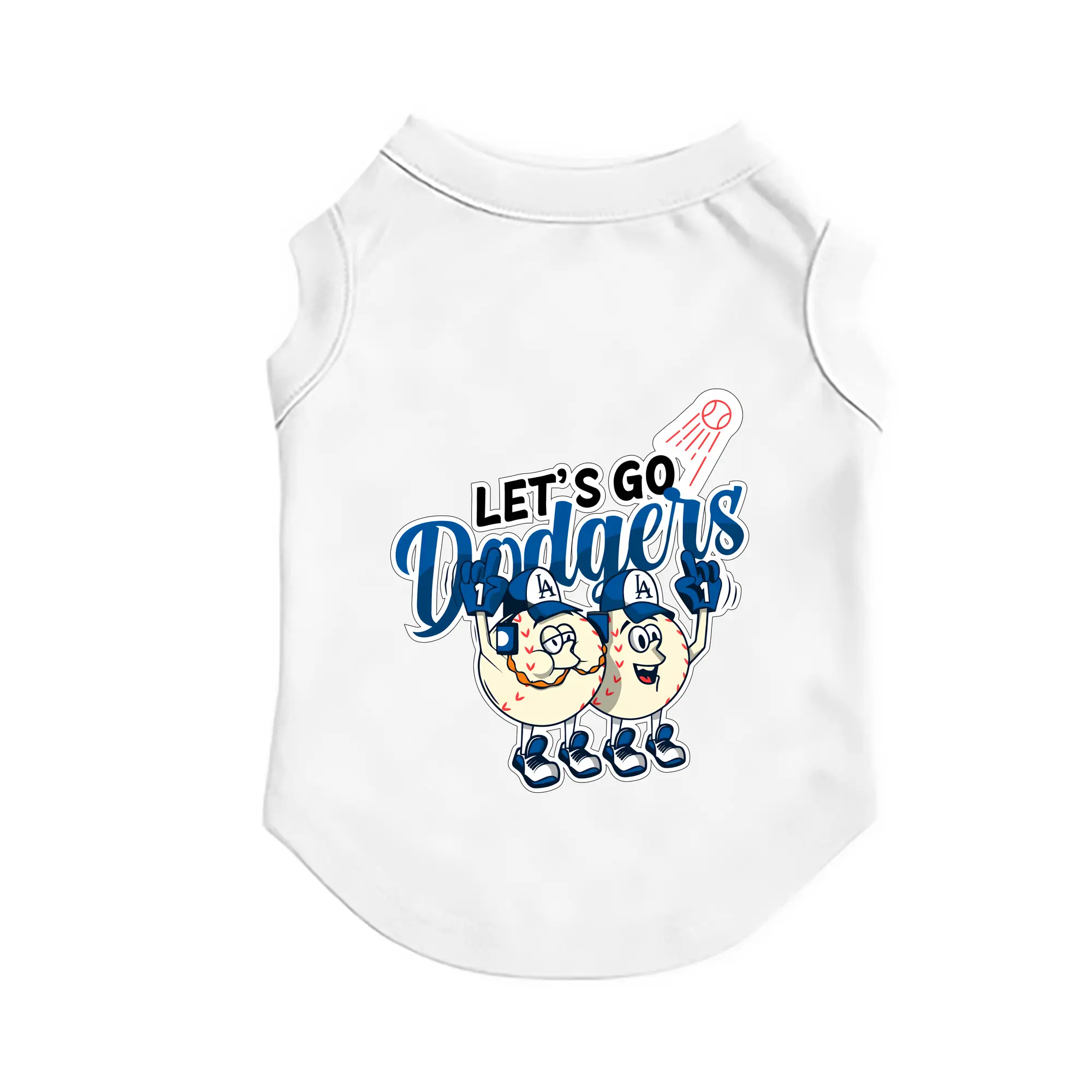 Lets Go Dodgers Baseball - Pet Vest – Durable Polyester With Heat Transfer Print – Comfortable And Stylish
