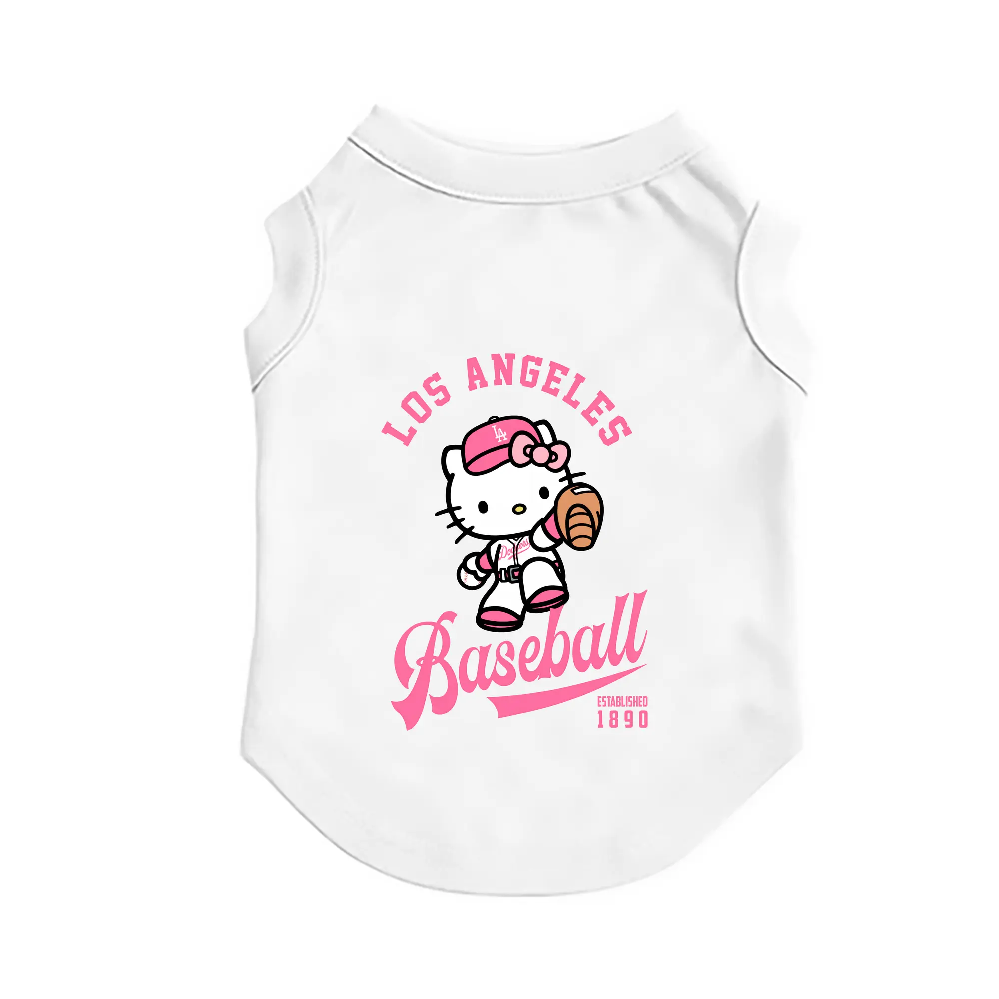 Los Angeles Baseball Hello Kitty - Pet Vest – Durable Polyester With Heat Transfer Print – Comfortable And Stylish