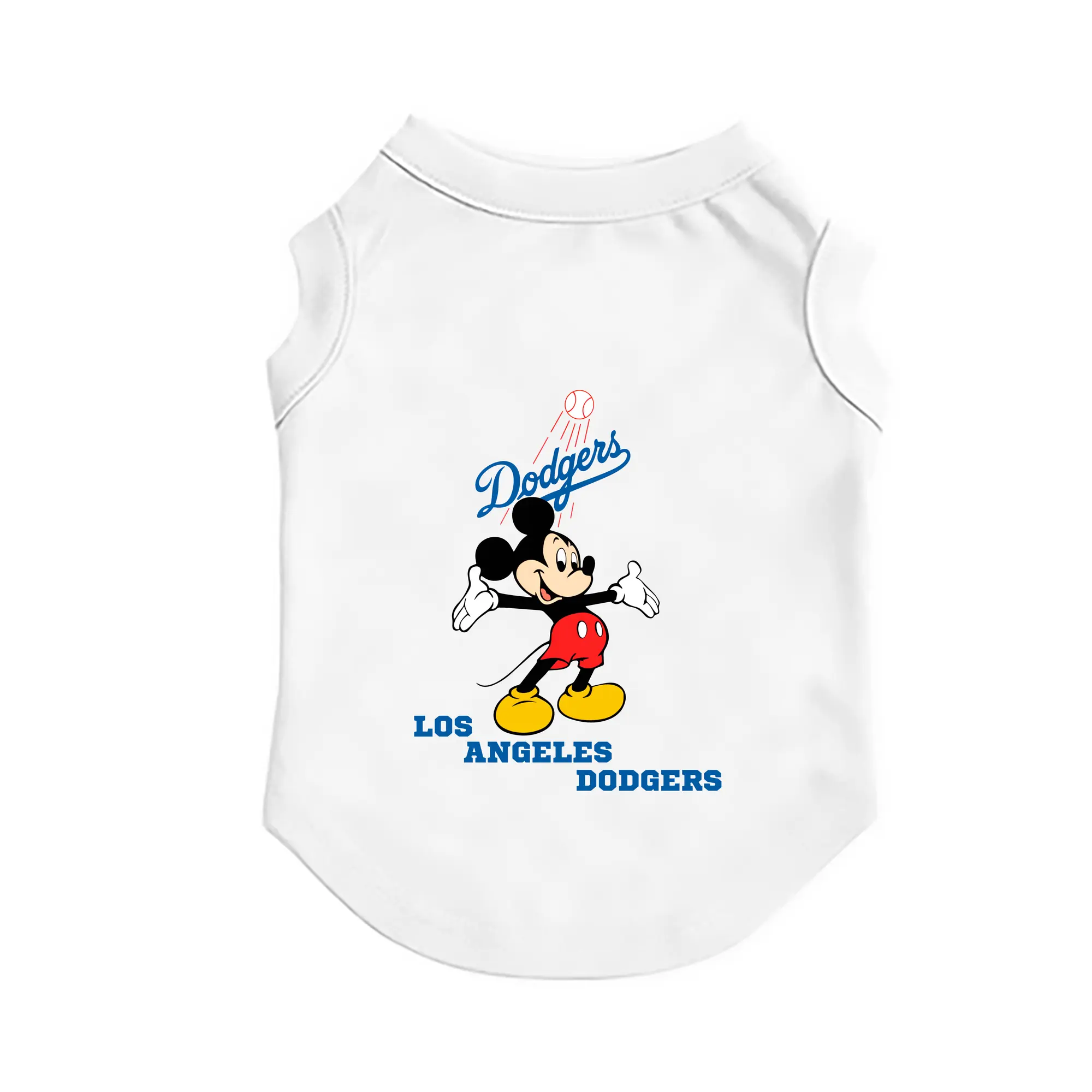 Los Angeles Dodgers Mickey Mouse Baseball - Pet Vest – Durable Polyester With Heat Transfer Print – Comfortable And Stylish