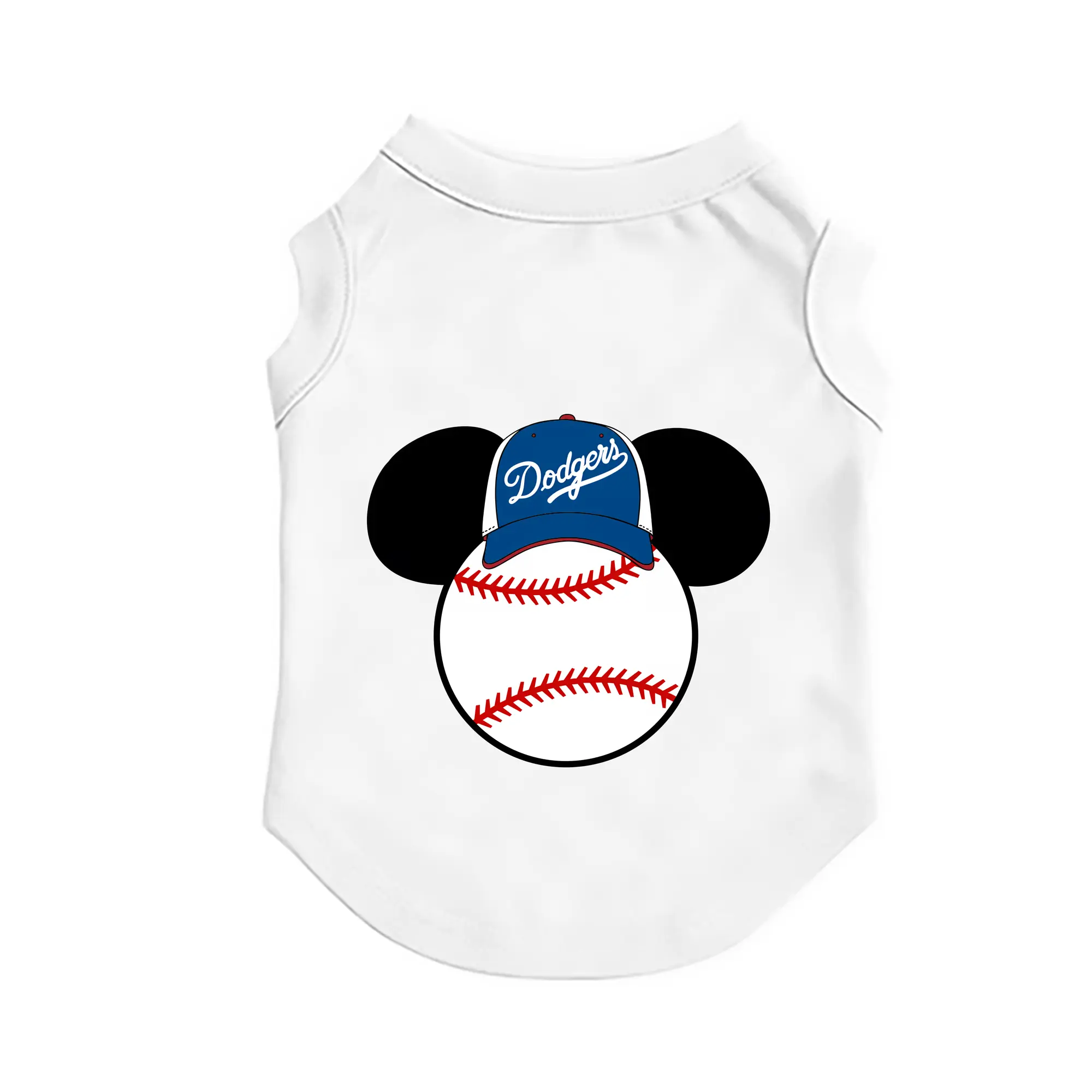 Los Angeles Dodgers Mickey Mouse Head - Pet Vest – Durable Polyester With Heat Transfer Print – Comfortable And Stylish