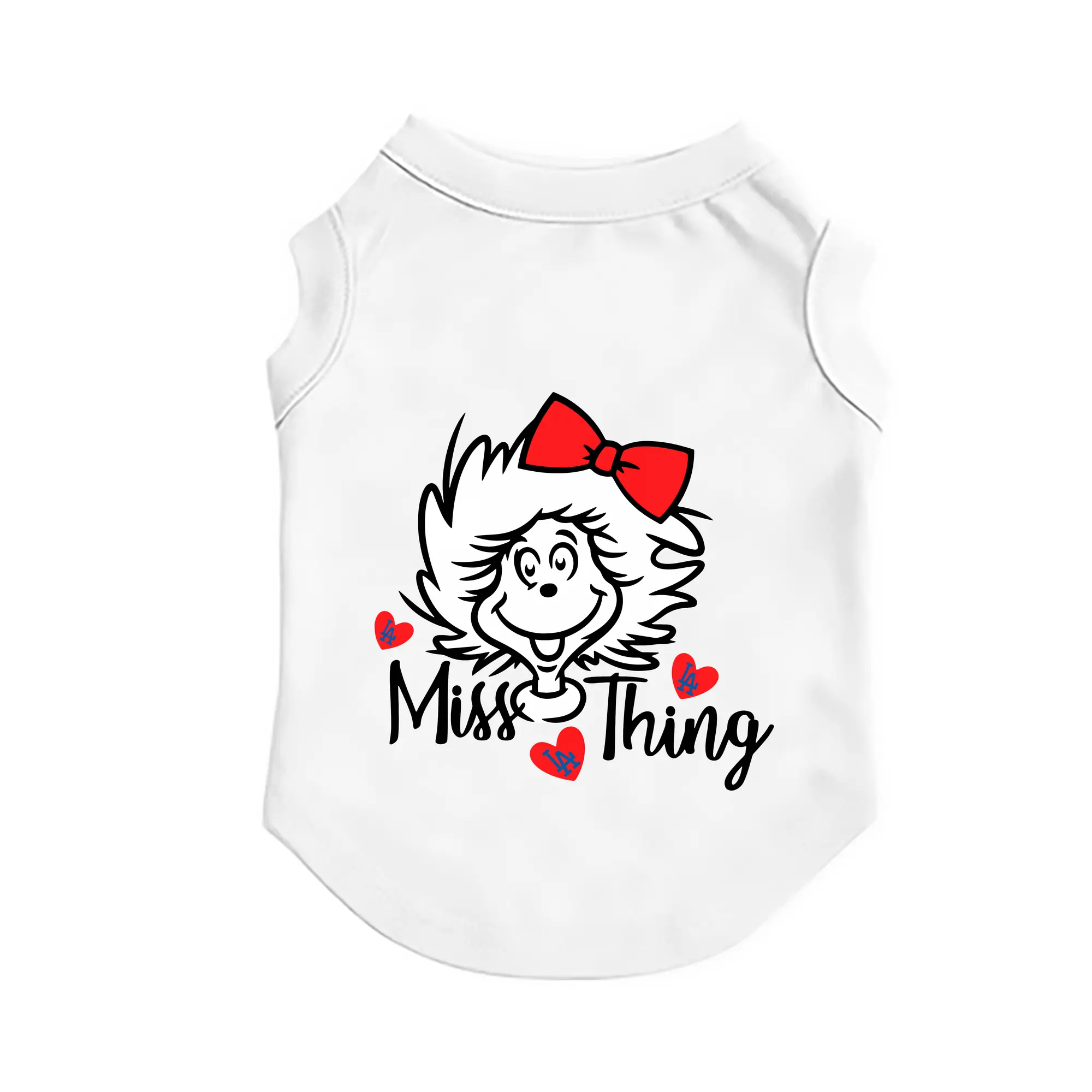 Miss Thing Dr Seuss Hearts Los Angeles Dodgers - Pet Vest – Durable Polyester With Heat Transfer Print – Comfortable And Stylish