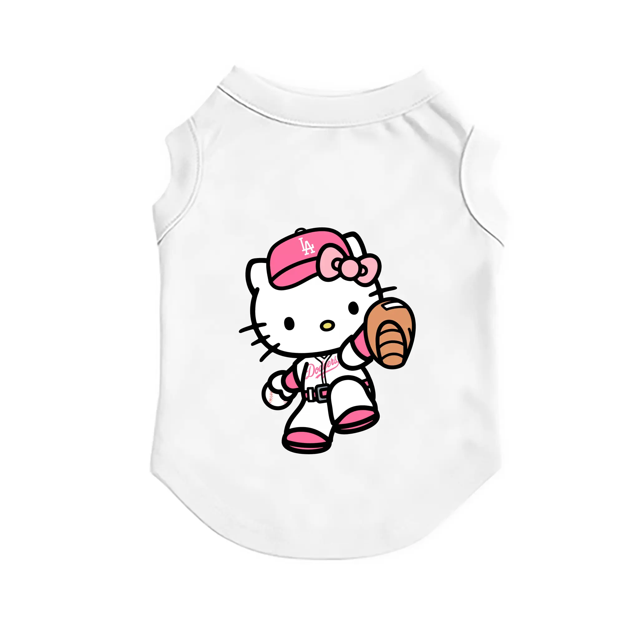 Pink Hello Kitty Play Baseball Los Angeles Dodgers - Pet Vest – Durable Polyester With Heat Transfer Print – Comfortable And Stylish