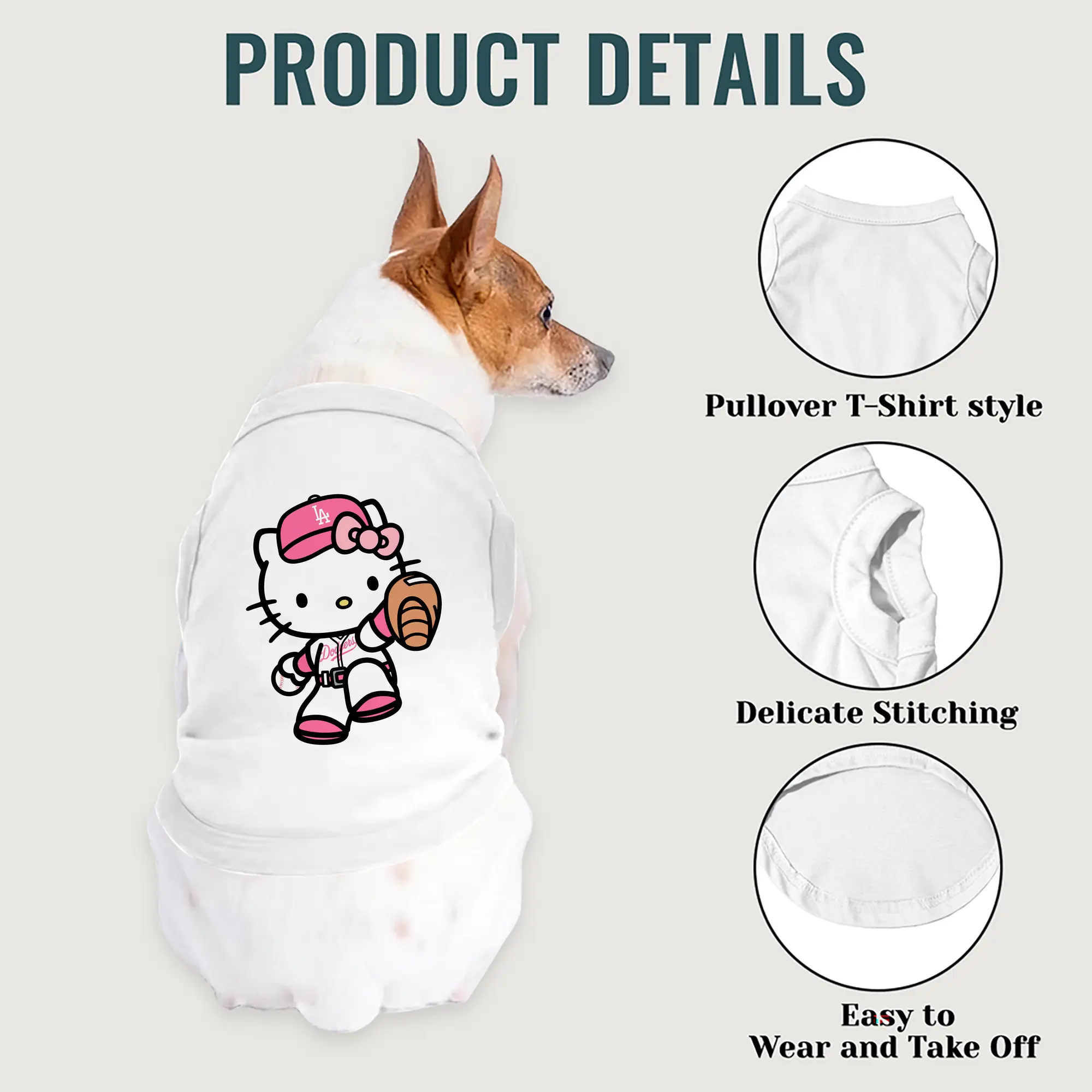 Pink Hello Kitty Play Baseball Los Angeles Dodgers