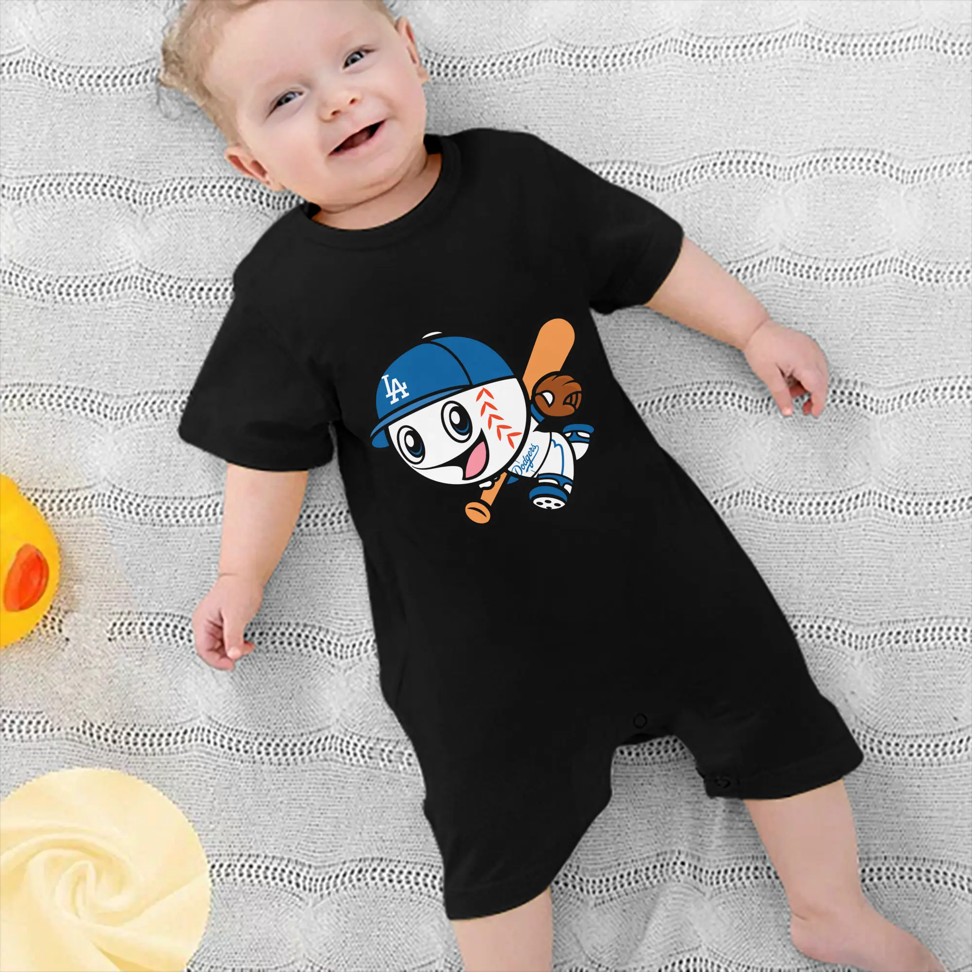 Cute Mr Dodger Running Play Baseball