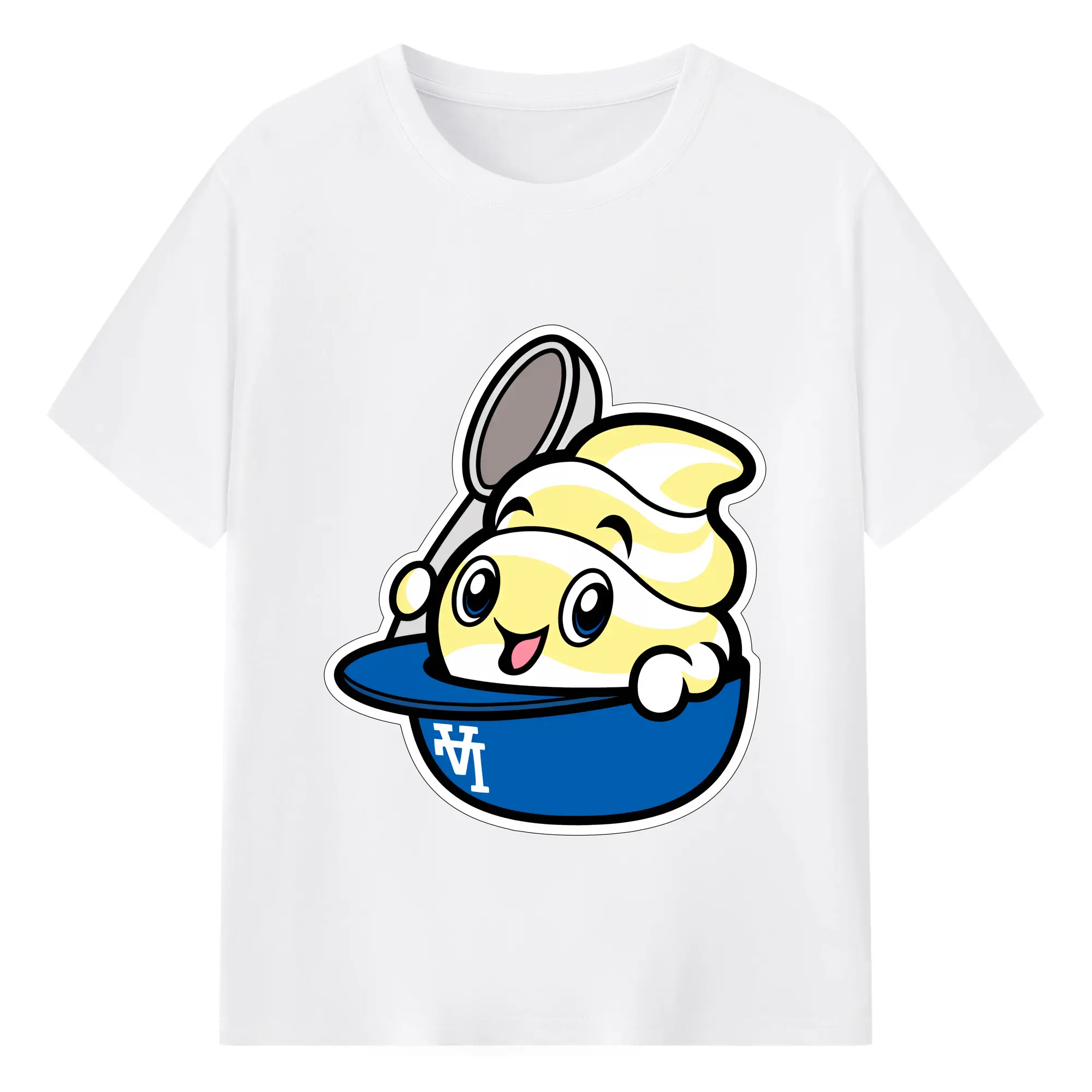 Dole Whip Dodgers Los Angeles Baseball - 180g Cotton T-Shirt With Front Heat Transfer Print – Soft, Lightweight, Fitted Design – Comfortable Casual Wear For Sports & Everyday Use