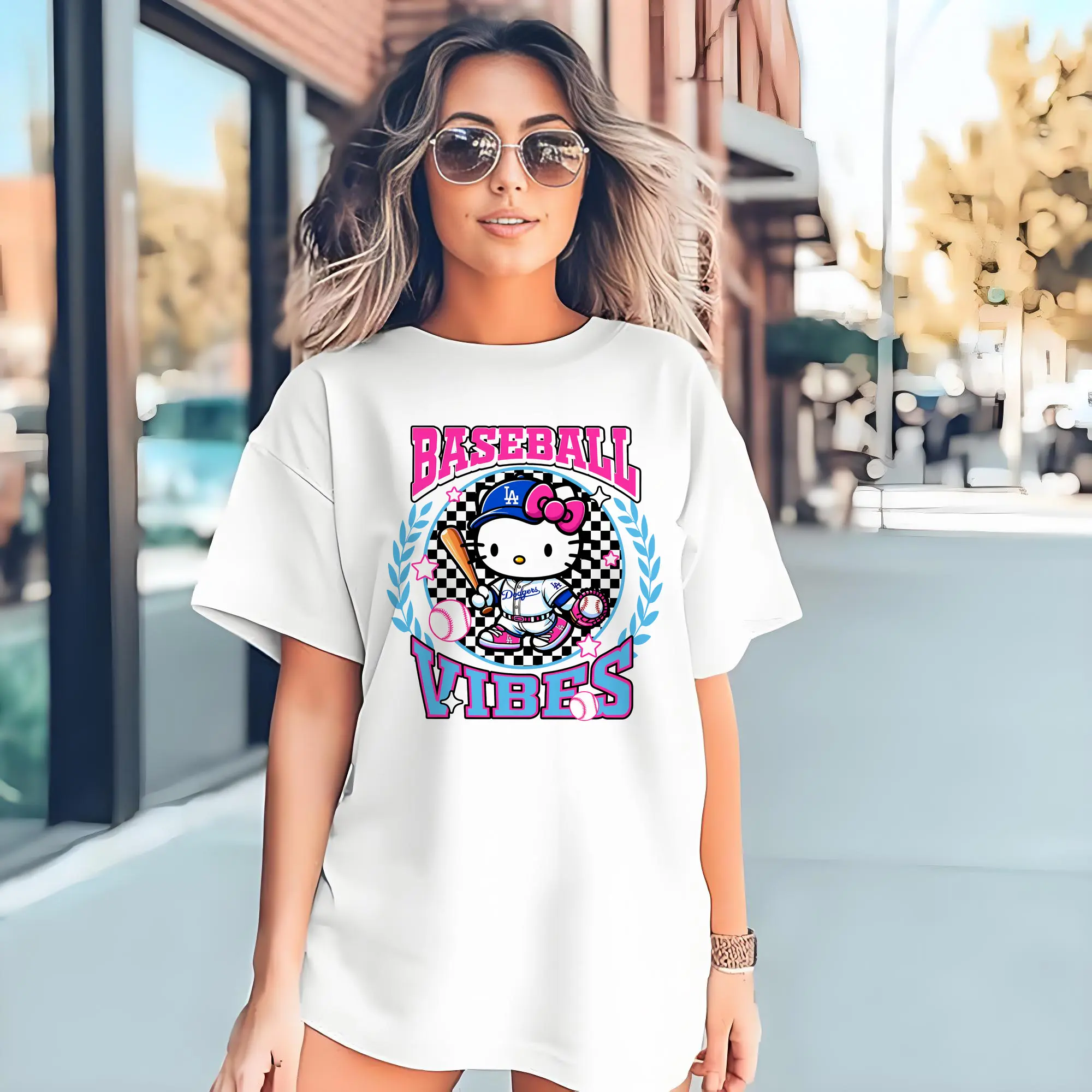 Baseball Vibes Hello Kitty Los Angeles Dodgers