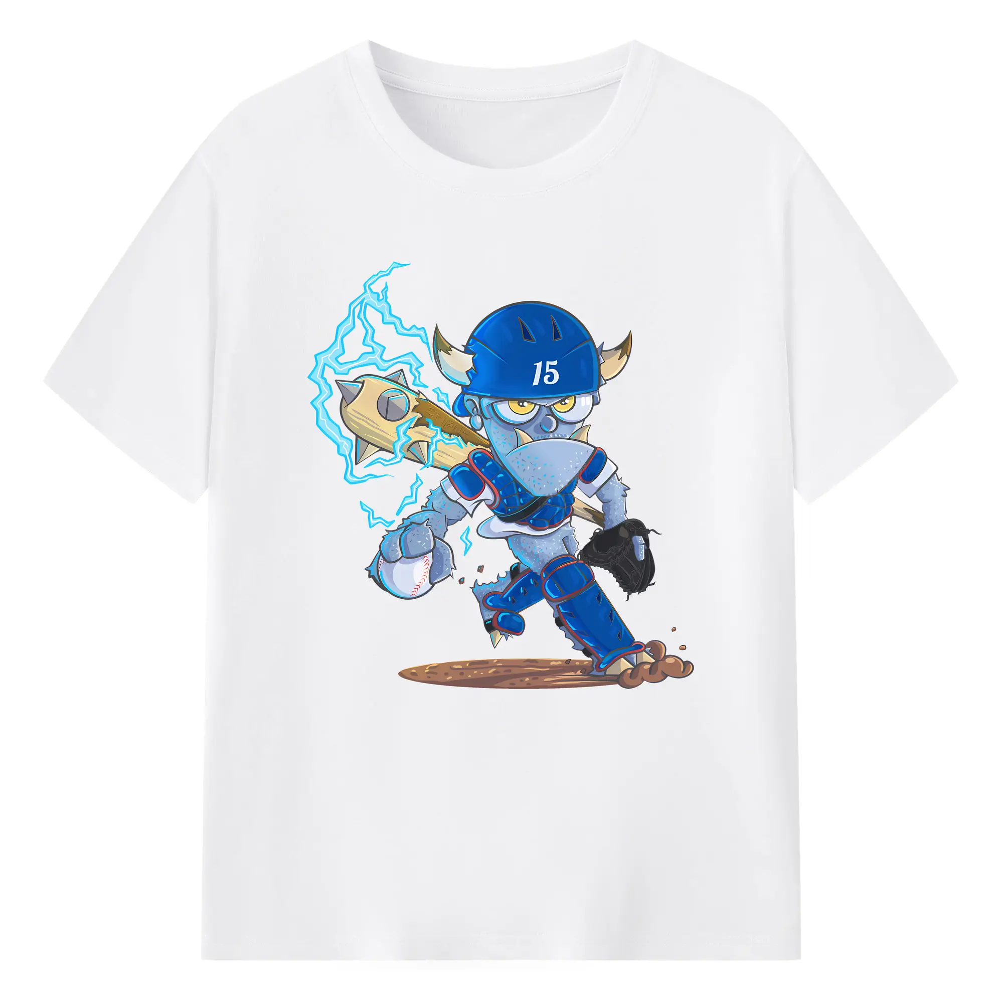 Monster Barnesy Los Angeles Dodgers - Combed Cotton T-Shirt 180g With Front Heat Transfer Print – Soft, Lightweight, Fitted Design – Stylish Casual Wear For Sports & Everyday Use