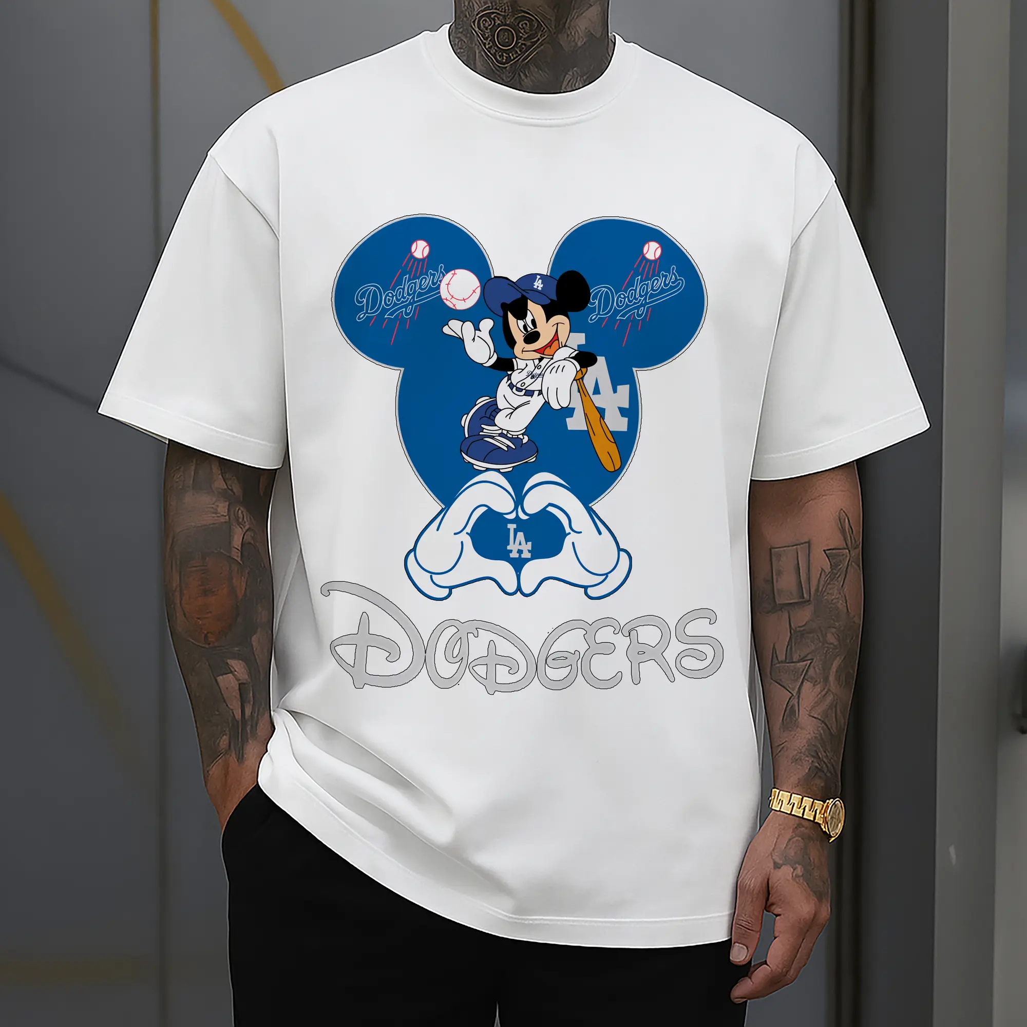 Disney Mickey Mouse Loves Los Angeles Dodgers Heart