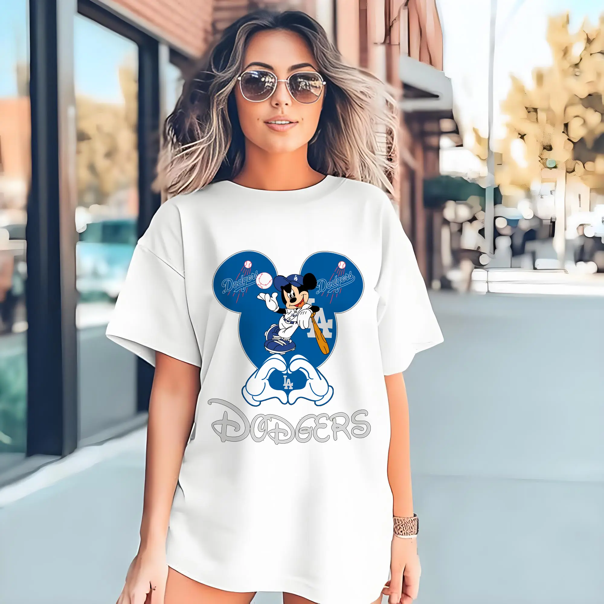 Disney Mickey Mouse Loves Los Angeles Dodgers Heart