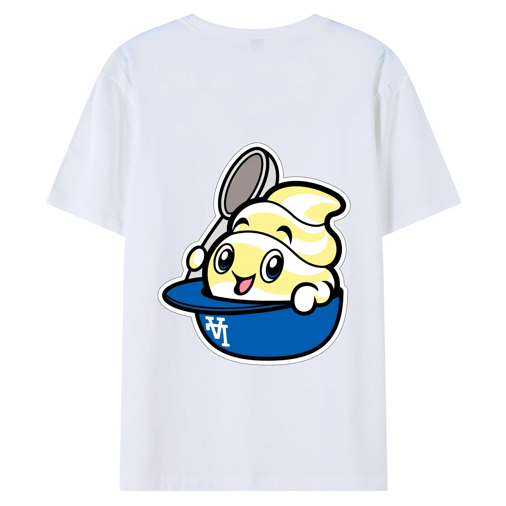 Dole Whip Dodgers Los Angeles Baseball - 180g Combed Cotton T-Shirt With Back Heat Transfer Print – Soft, Lightweight, Fitted Design – Stylish Casual Wear For Sports & Everyday Use