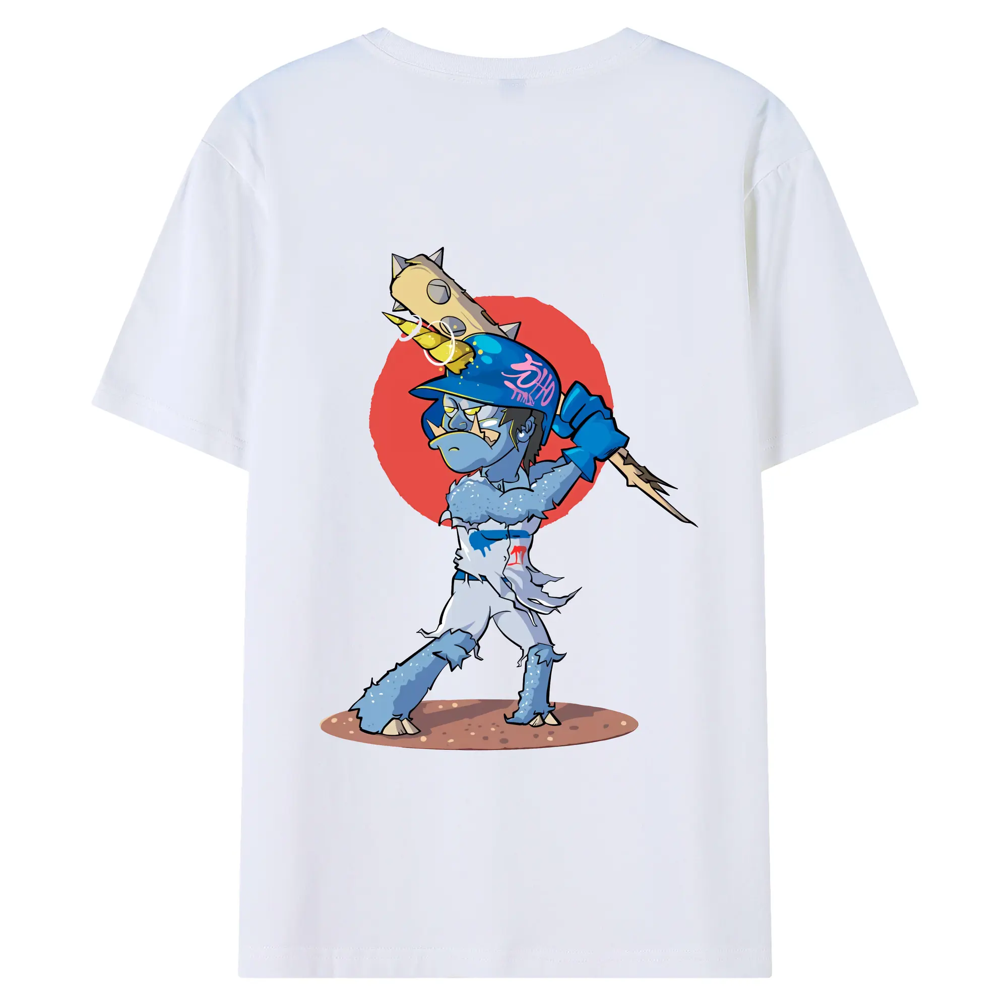 Monster Sho Los Angeles Dodgers - 180g Combed Cotton T-Shirt With Back Heat Transfer Print – Soft, Lightweight, Fitted Design – Stylish Casual Wear For Sports & Everyday Use