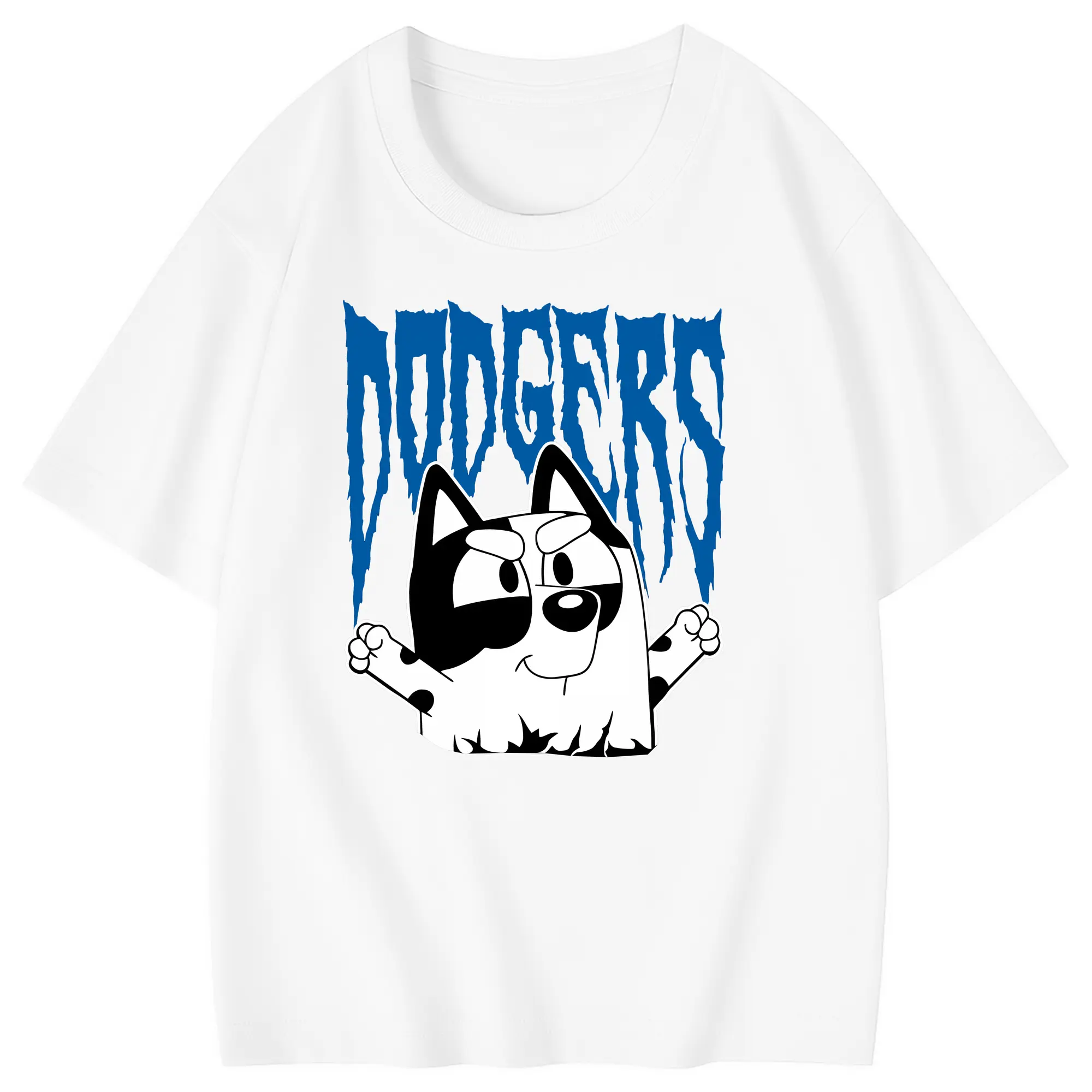 Bluey Muffin Los Angeles Dodgers MLB - Combed Cotton Kids T-Shirt 180g With Front Heat Transfer Print – Soft, Lightweight, Side-Seamed Design – Stylish And Comfortable Casual Wear For Everyday Activities