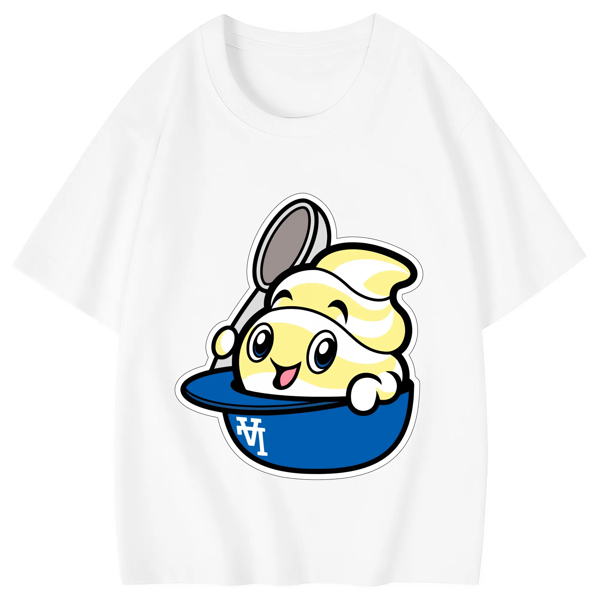 Dole Whip Dodgers Los Angeles Baseball - Combed Cotton Kids T-Shirt 180g With Front Heat Transfer Print – Soft, Lightweight, Side-Seamed Design – Stylish And Comfortable Casual Wear For Everyday Activities