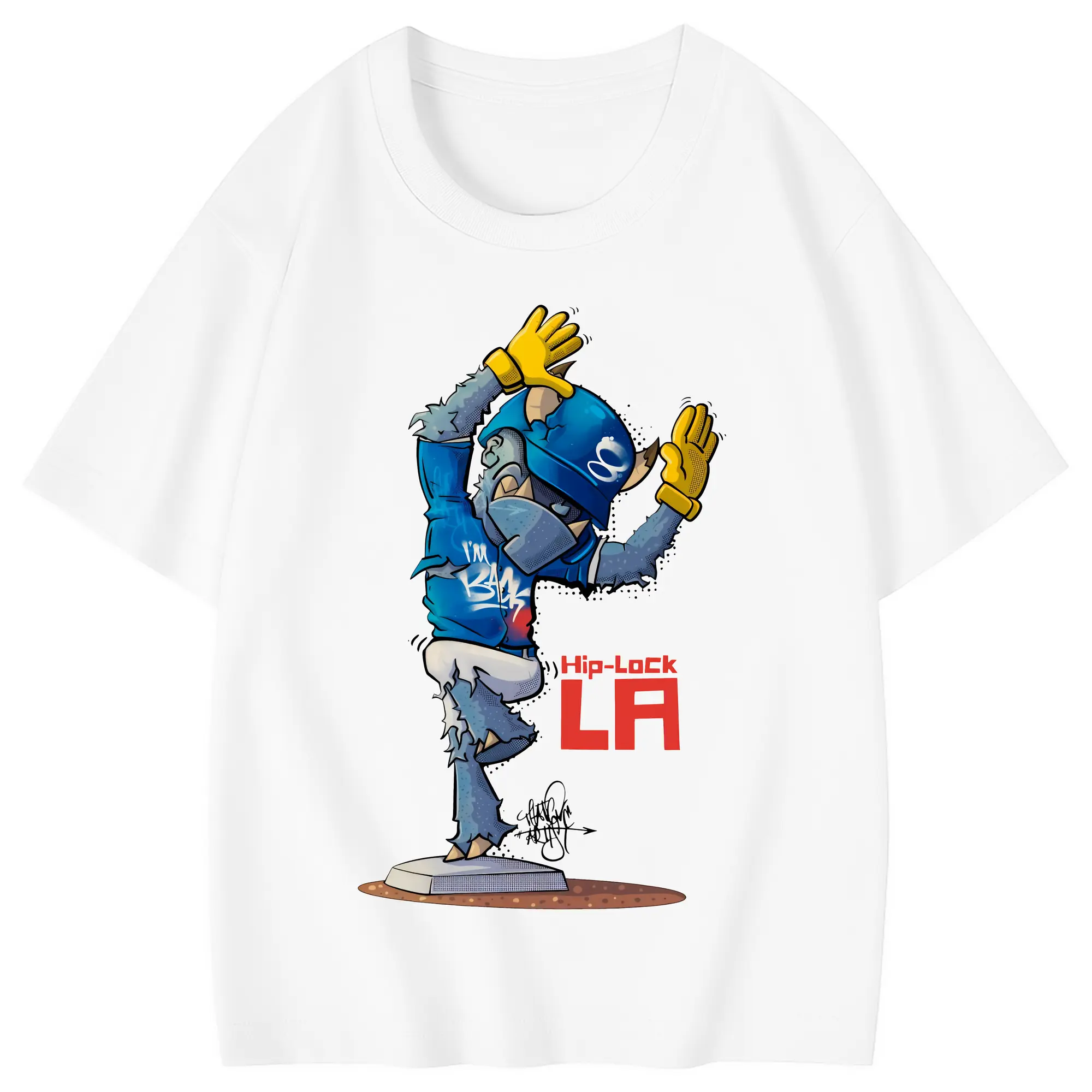 Funny Los Angeles Dodgers Monster Celebration Hip Lock - Combed Cotton Kids T-Shirt 180g With Front Heat Transfer Print – Soft, Lightweight, Side-Seamed Design – Stylish And Comfortable Casual Wear For Everyday Activities