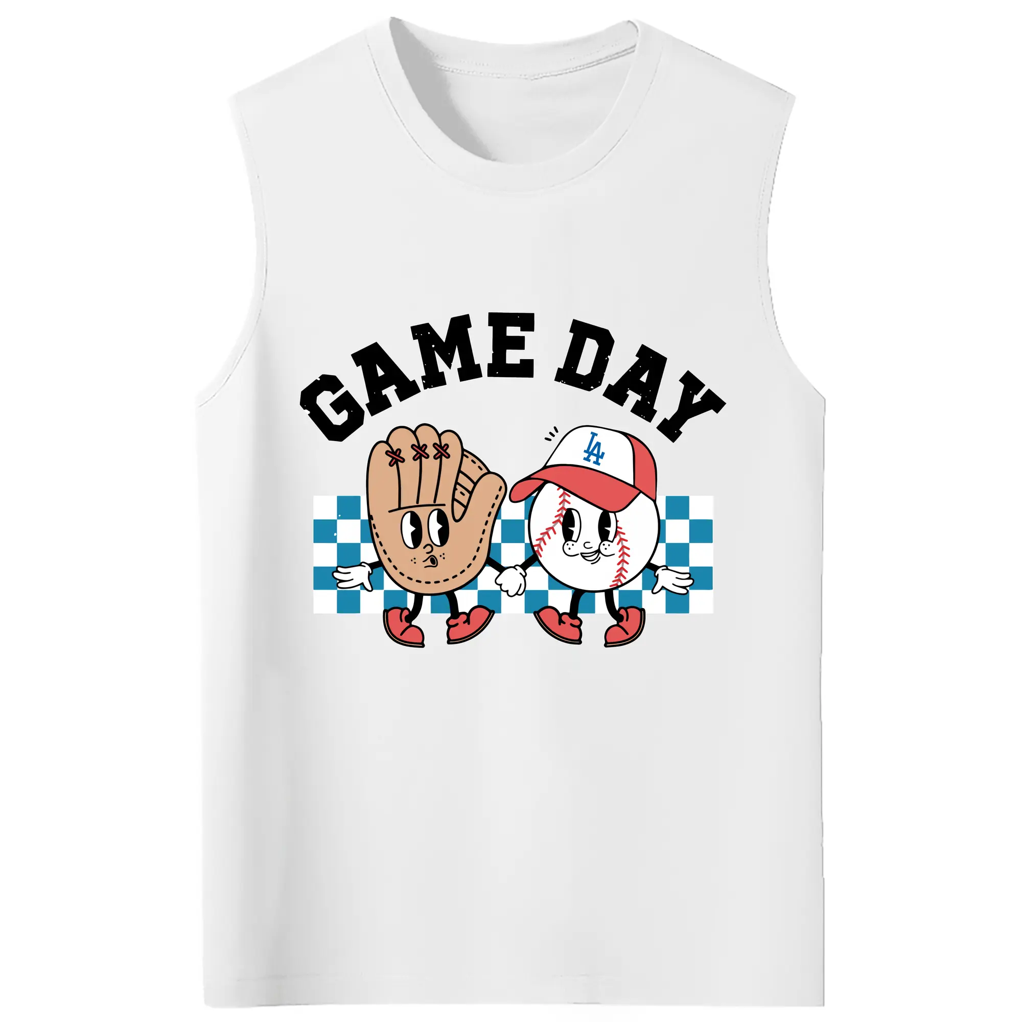 Game Day Los Angeles Dodgers Baseball - 210g Combed Cotton Tank Top With Front Heat Transfer Print – Soft, Lightweight, Fitted Design – Stylish & Comfortable Casual Wear For Sports & Everyday Use