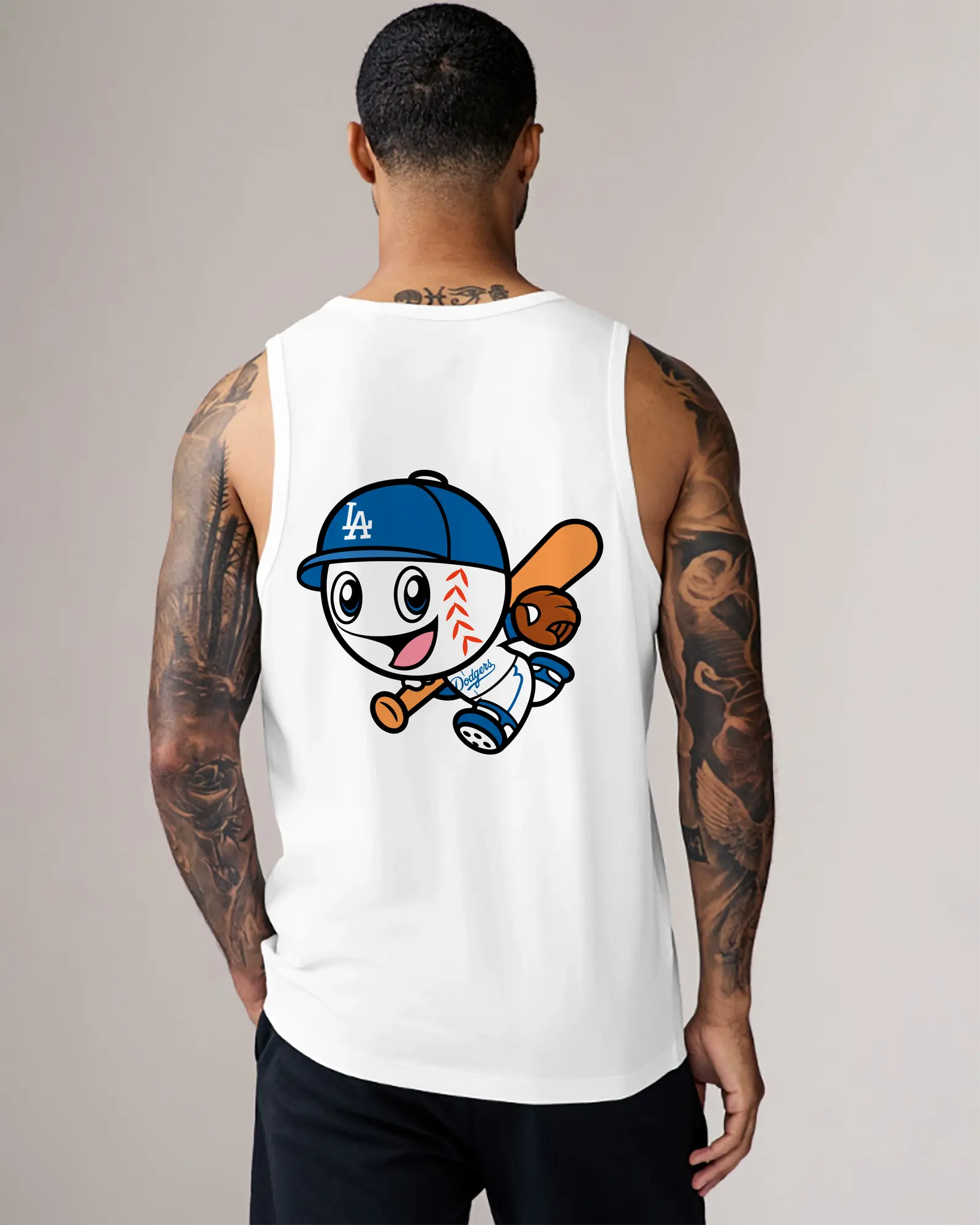 Cute Mr Dodger Running Play Baseball