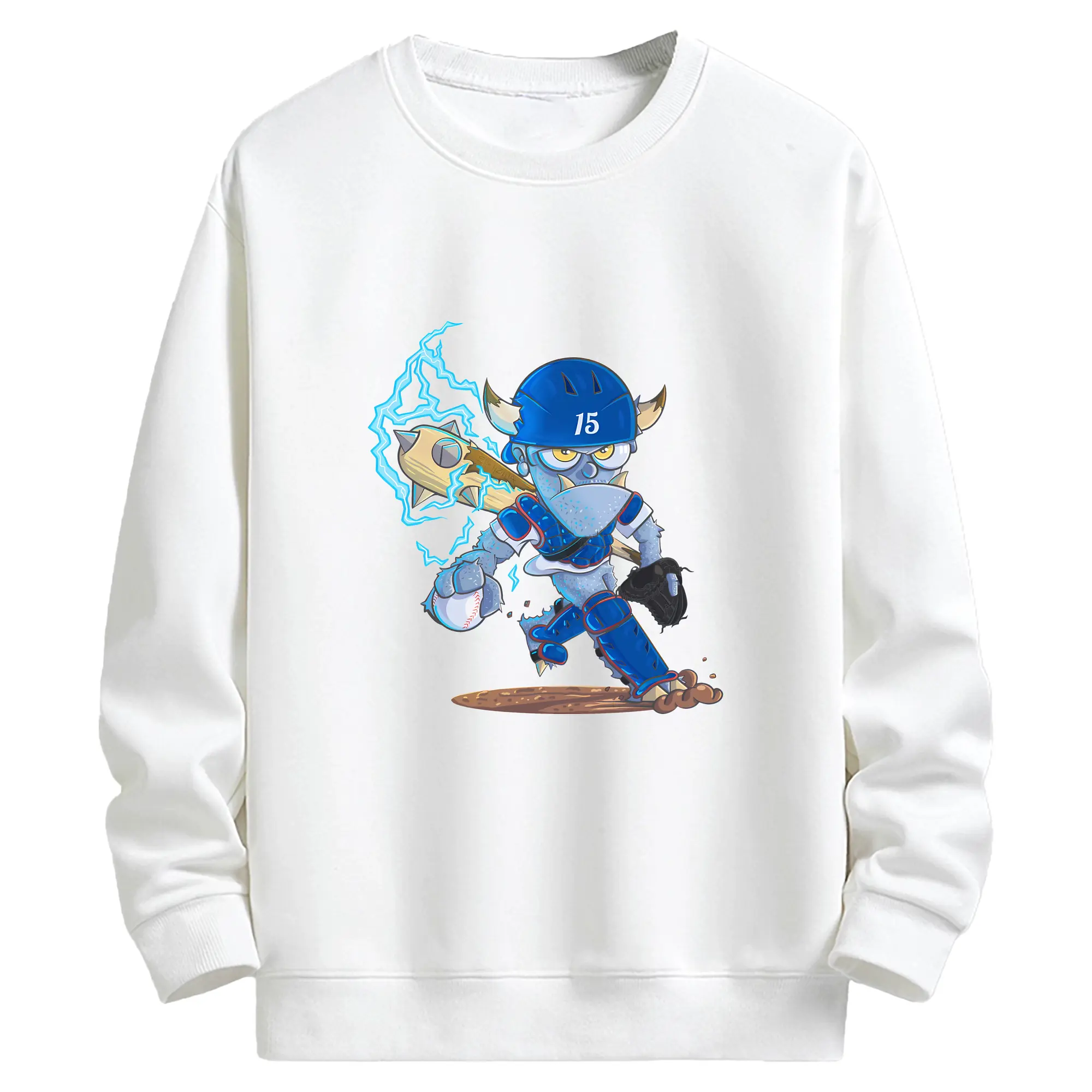 Monster Barnesy Los Angeles Dodgers - Kids Crewneck Sweatshirt With Front Heat Transfer Print – 80% Cotton 20% Polyester – Soft, Durable & Comfortable – Ideal For Sports, Casual Wear & Everyday Activities