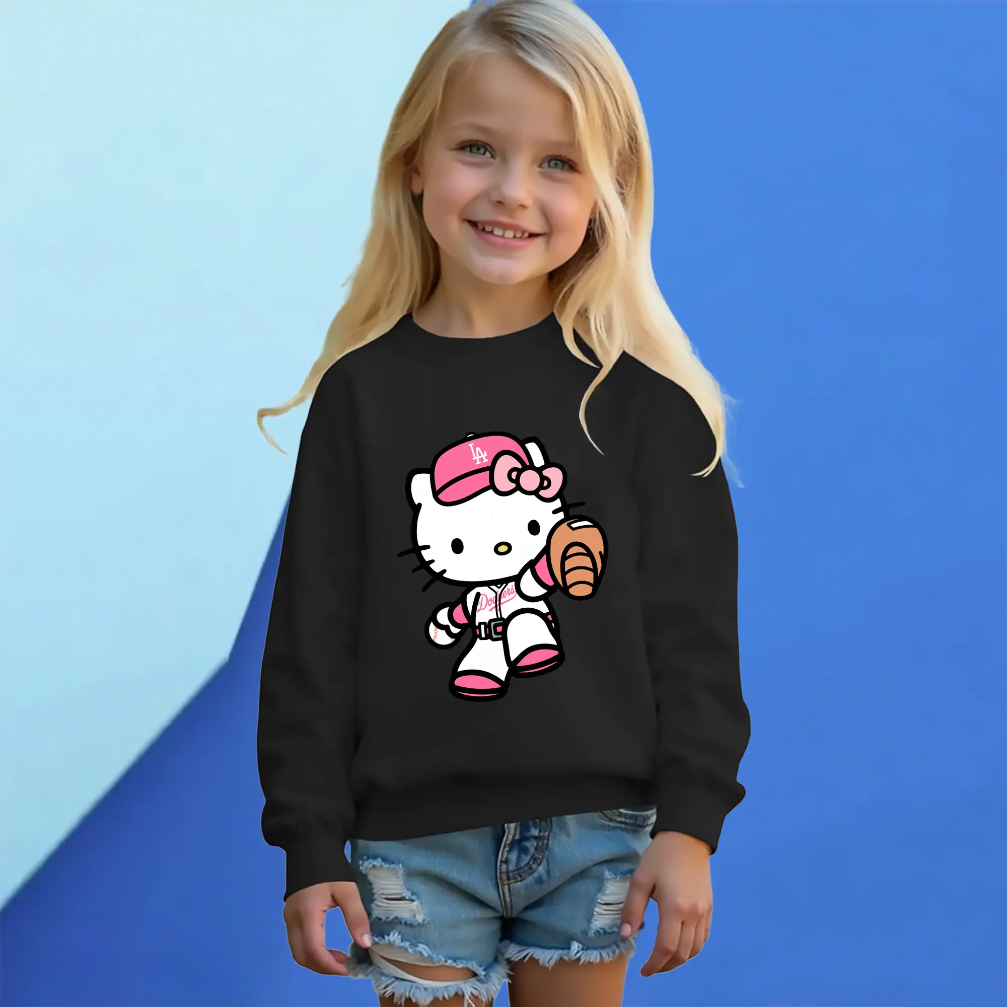 Pink Hello Kitty Play Baseball Los Angeles Dodgers