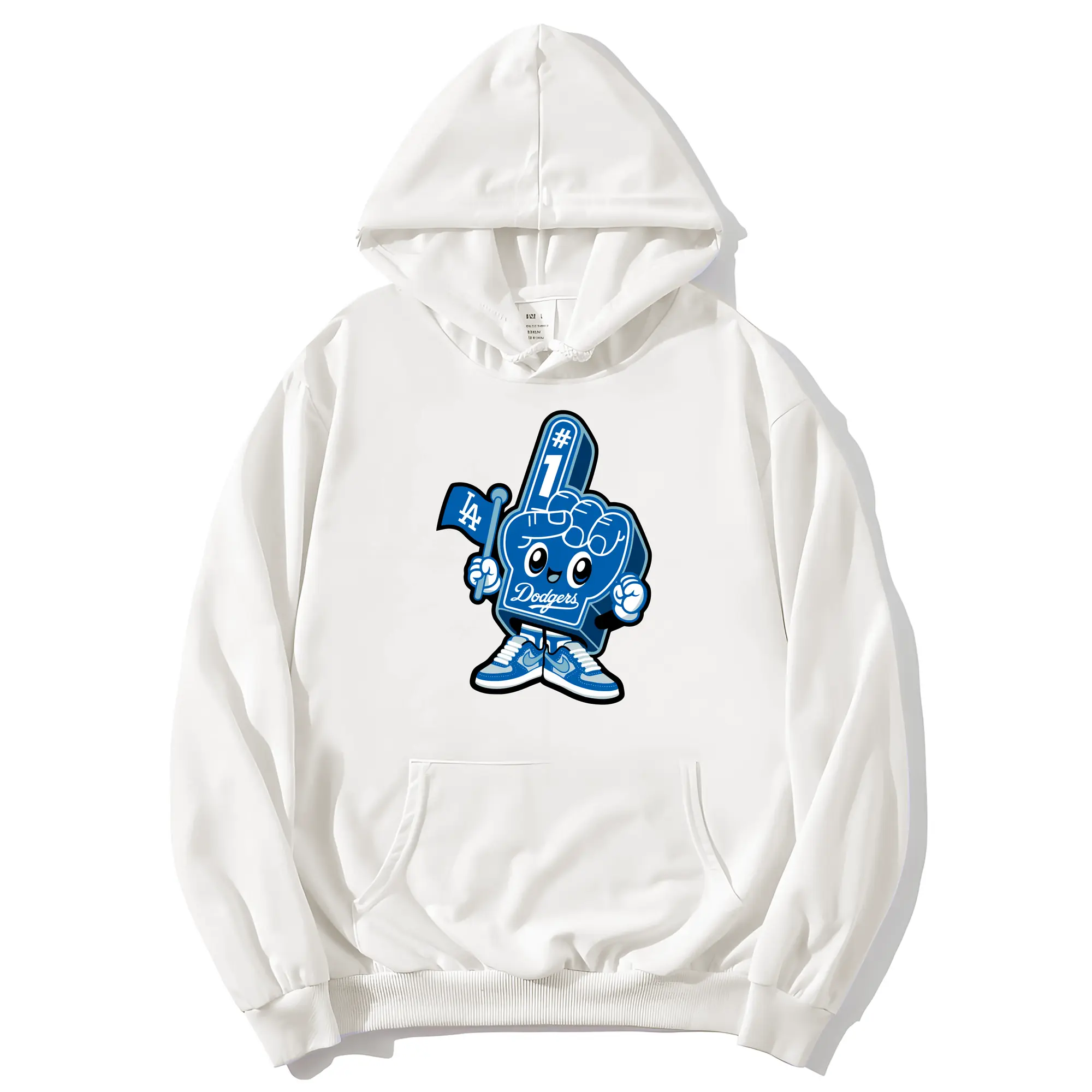 Cute Mr Dodger Foam Finger - Premium Hoodie With Front Heat Transfer Print – 56.1% Cotton, 43.9% Polyester – Soft, Durable & Stylish – Perfect For Sports, Casual & Everyday Wear