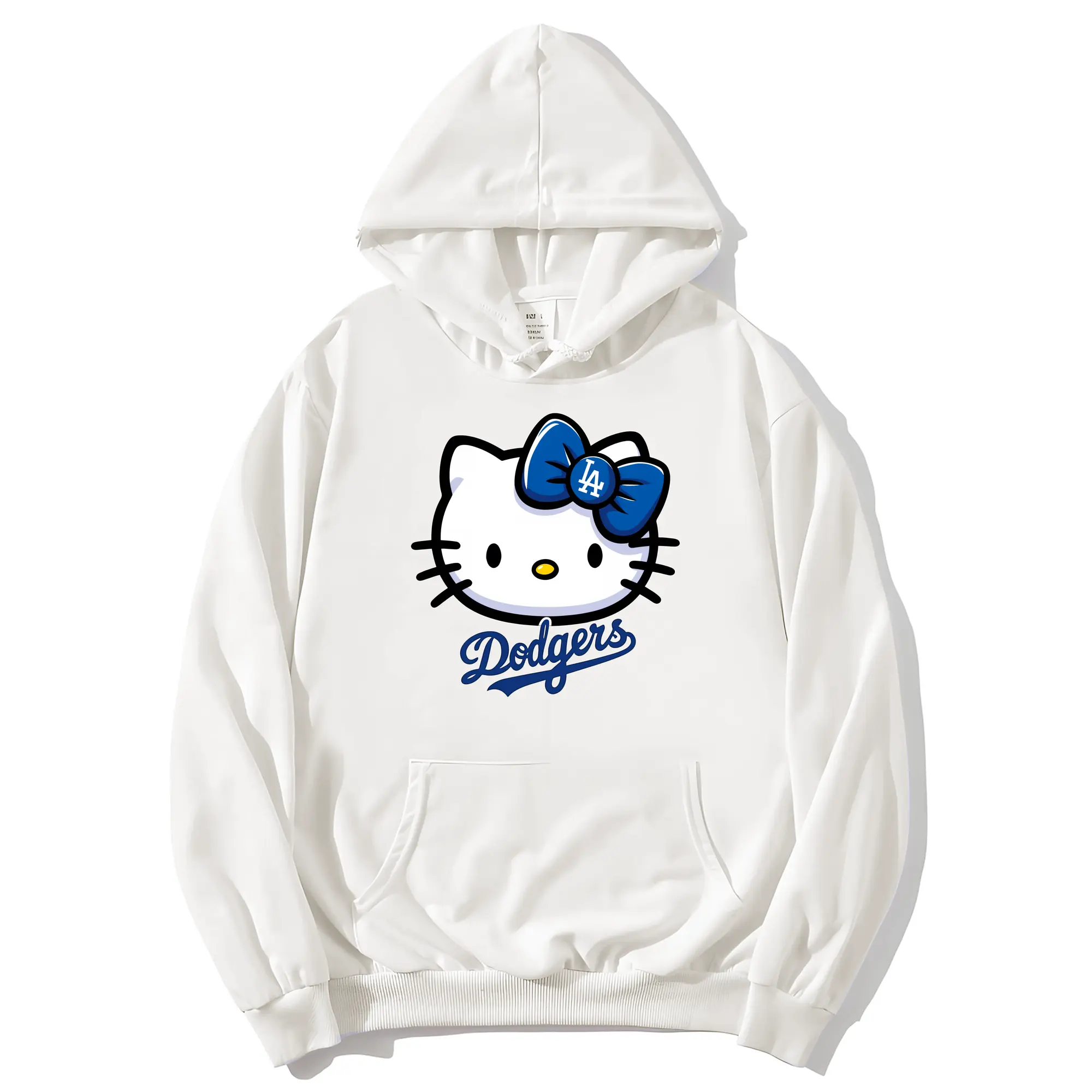 Hello Kitty Baseball LA Dodgers - Premium Hoodie With Front Heat Transfer Print – 56.1% Cotton, 43.9% Polyester – Soft, Durable & Stylish – Perfect For Sports, Casual & Everyday Wear