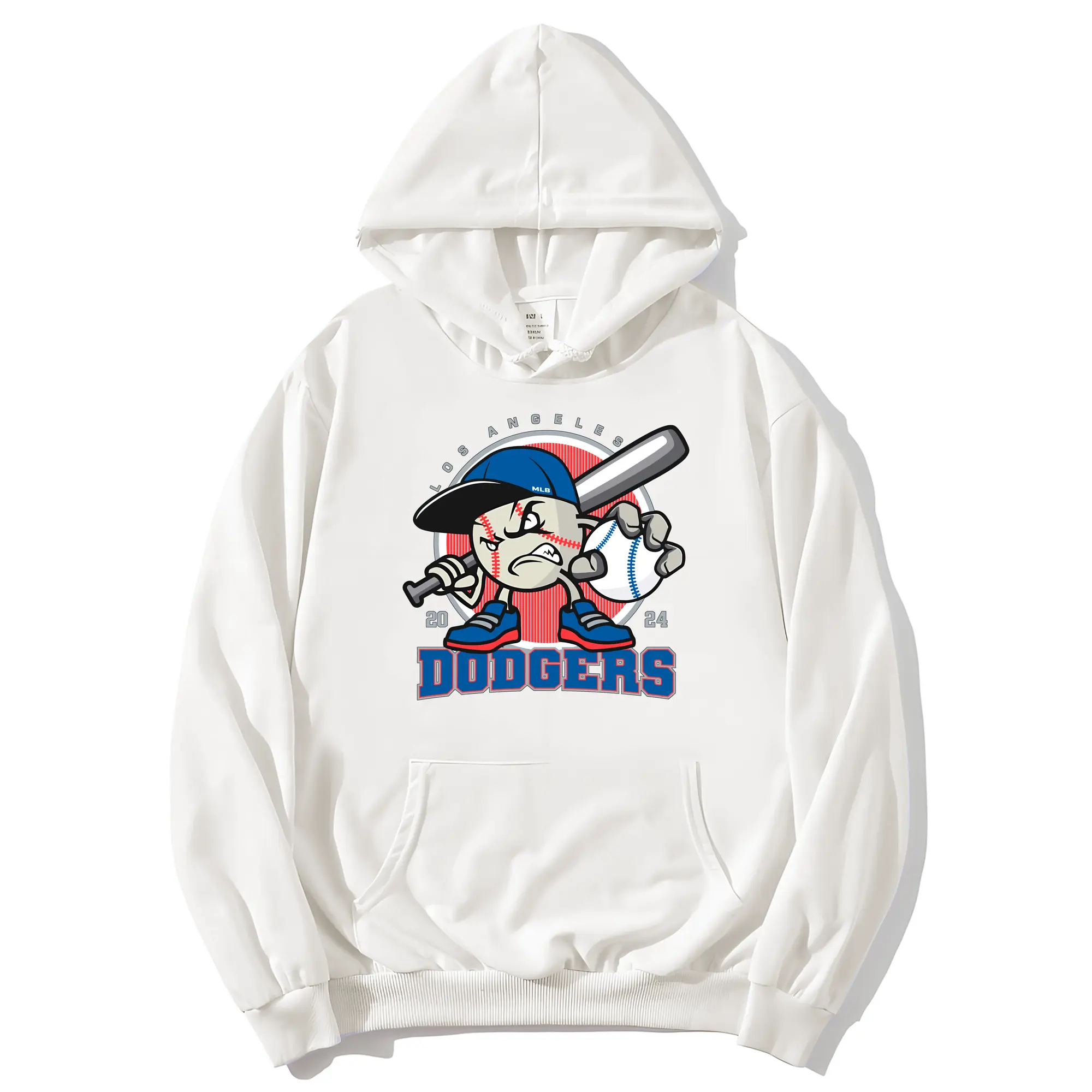 Los Angeles Baseball 2024 Season Dodgers - Premium Hoodie With Front Heat Transfer Print – 56.1% Cotton, 43.9% Polyester – Soft, Durable & Stylish – Perfect For Sports, Casual & Everyday Wear