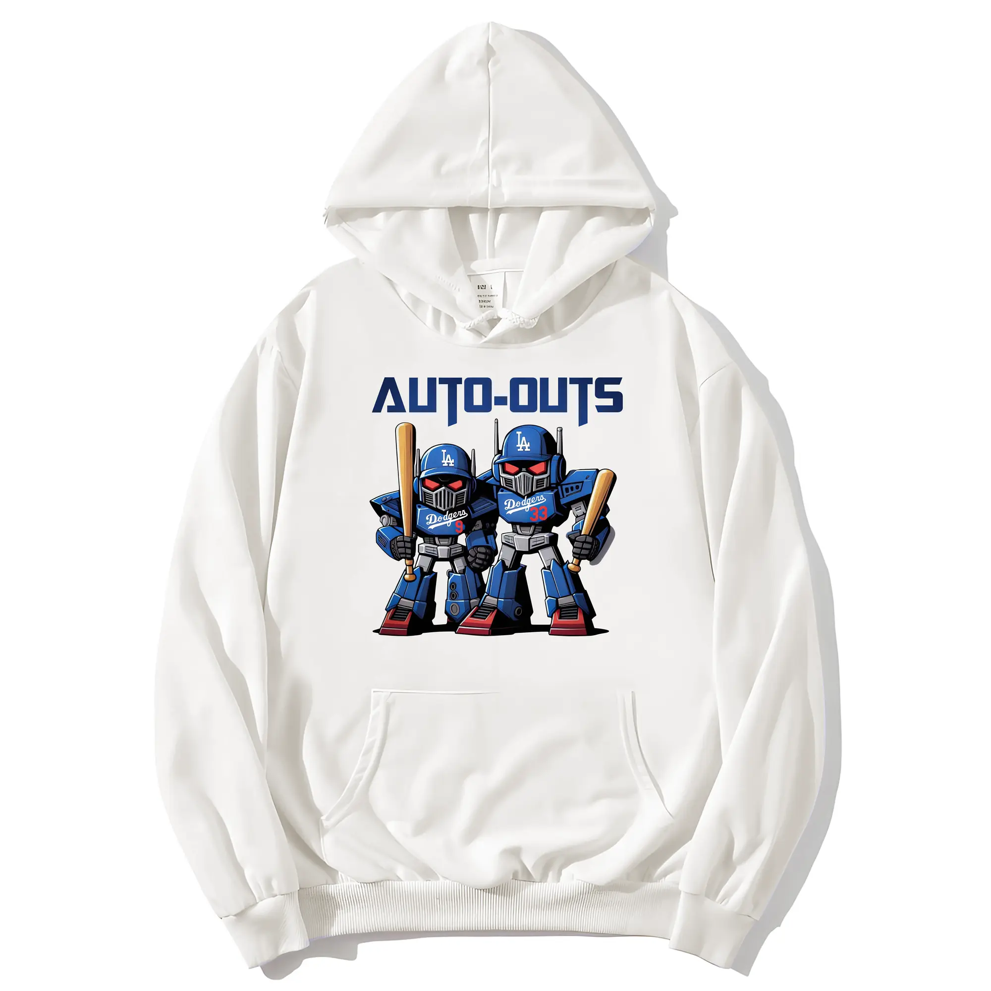 Los Angeles Dodgers Baseball Auto Outs - Premium Hoodie With Front Heat Transfer Print – 56.1% Cotton, 43.9% Polyester – Soft, Durable & Stylish – Perfect For Sports, Casual & Everyday Wear