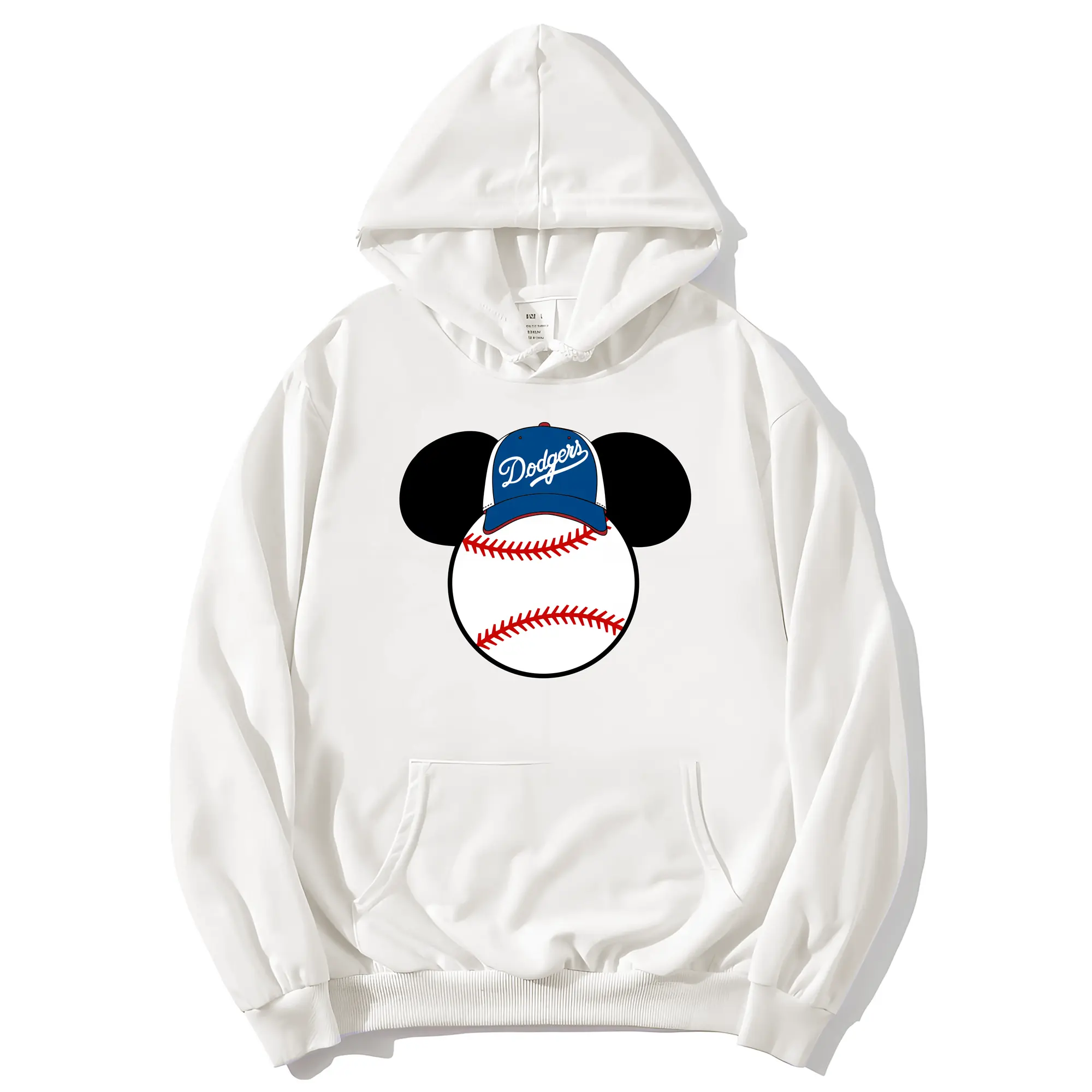 Los Angeles Dodgers Mickey Mouse Head - Premium Hoodie With Front Heat Transfer Print – 56.1% Cotton, 43.9% Polyester – Soft, Durable & Stylish – Perfect For Sports, Casual & Everyday Wear