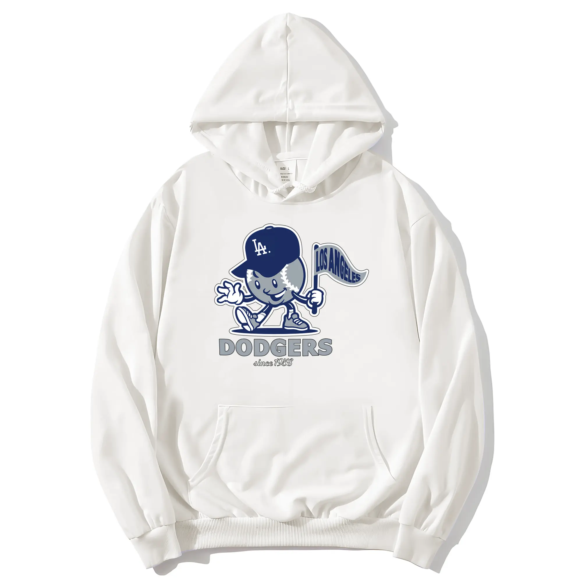 Los Angeles Dodgers Since 1958 Baseball - Premium Hoodie With Front Heat Transfer Print – 56.1% Cotton, 43.9% Polyester – Soft, Durable & Stylish – Perfect For Sports, Casual & Everyday Wear