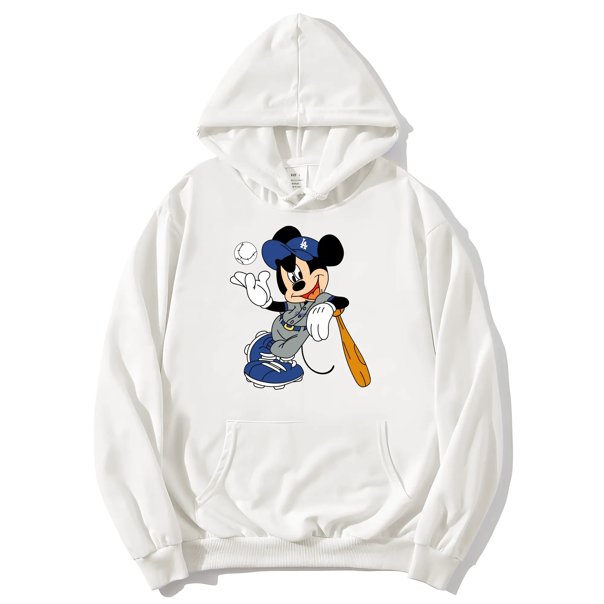 Mickey Mouse Los Angeles Dodgers 1 - Premium Hoodie With Front Heat Transfer Print – 56.1% Cotton, 43.9% Polyester – Soft, Durable & Stylish – Perfect For Sports, Casual & Everyday Wear