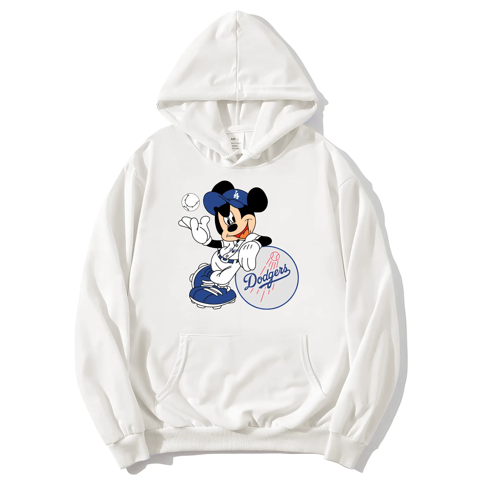Mickey Mouse Los Angeles Dodgers - Premium Hoodie With Front Heat Transfer Print – 56.1% Cotton, 43.9% Polyester – Soft, Durable & Stylish – Perfect For Sports, Casual & Everyday Wear