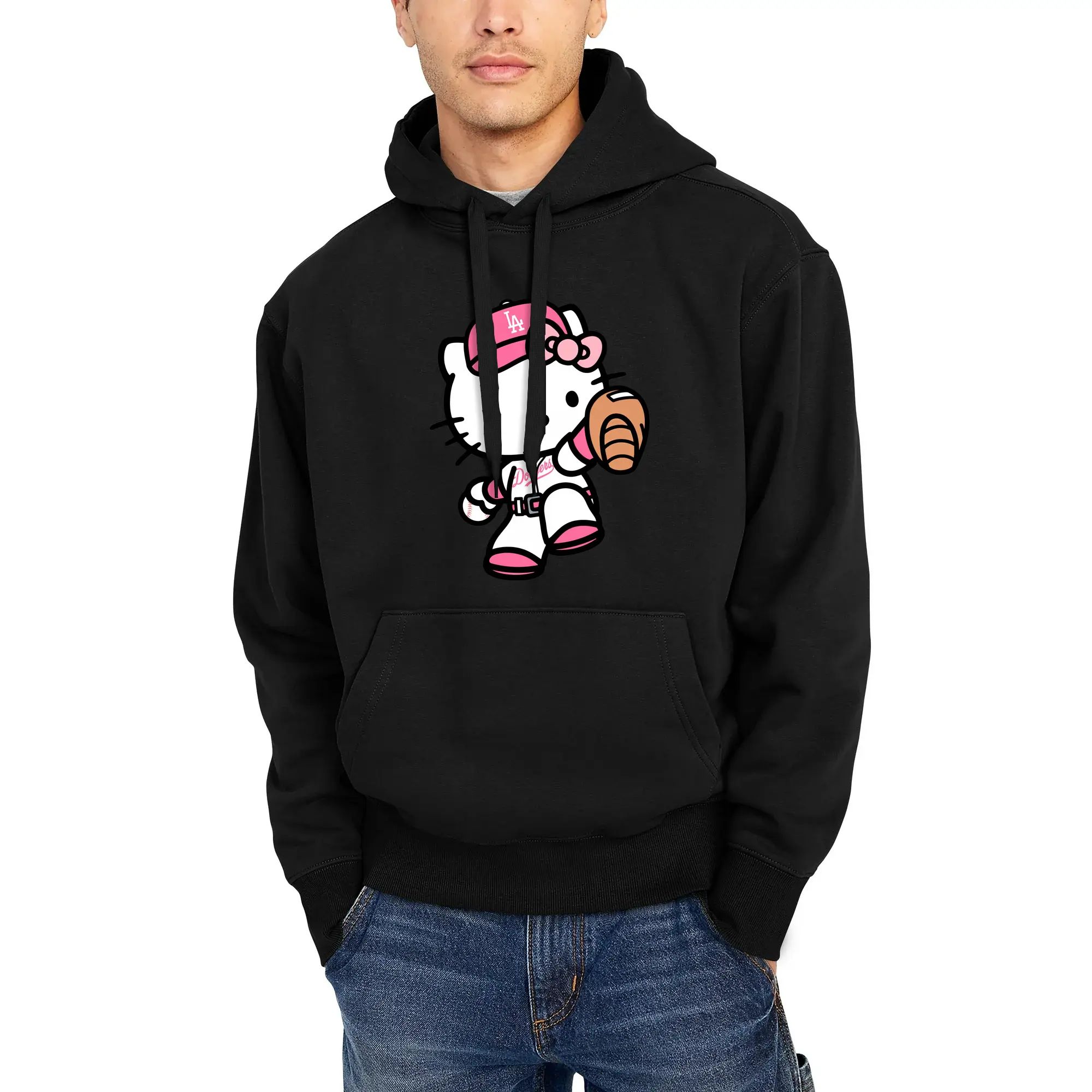 Pink Hello Kitty Play Baseball Los Angeles Dodgers