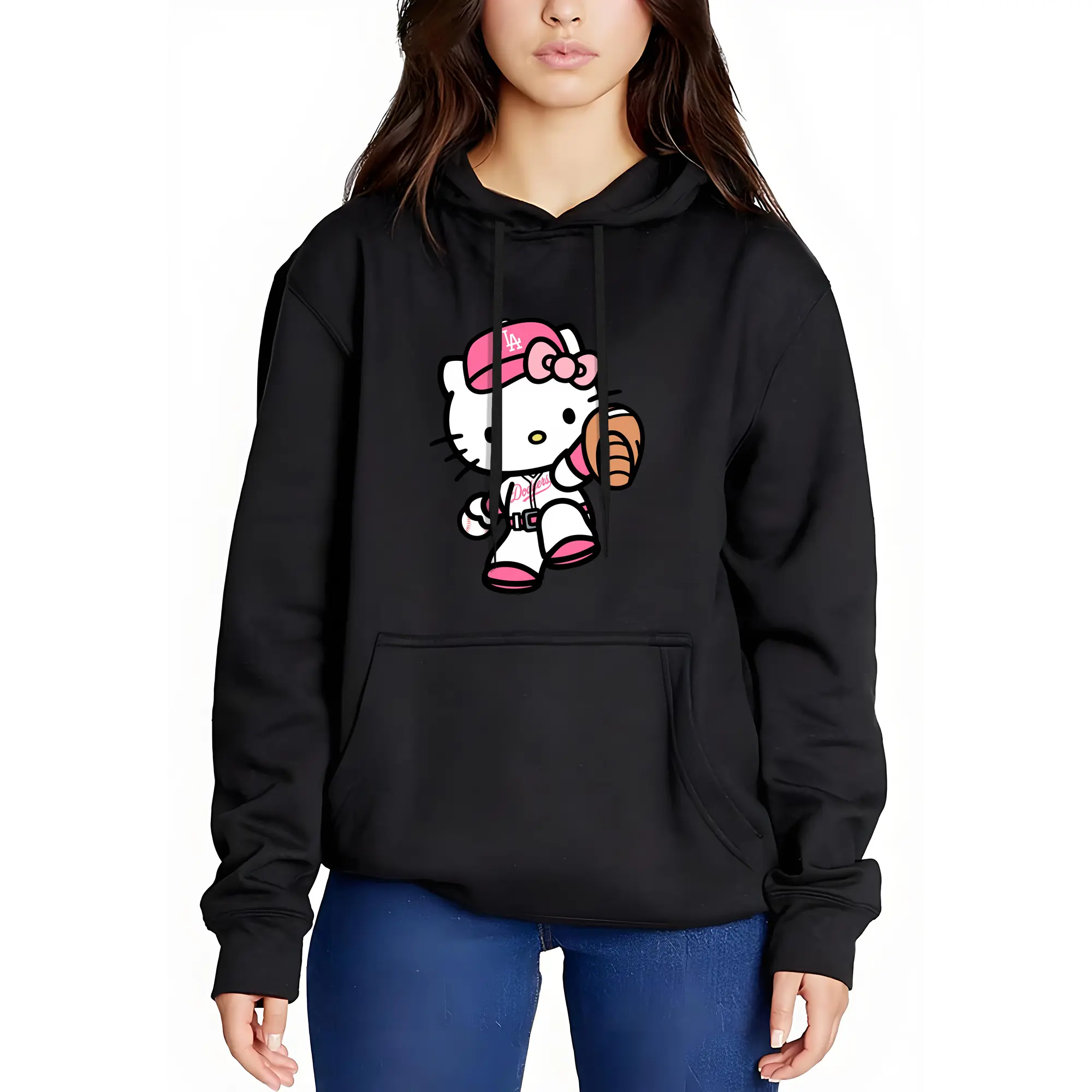 Pink Hello Kitty Play Baseball Los Angeles Dodgers