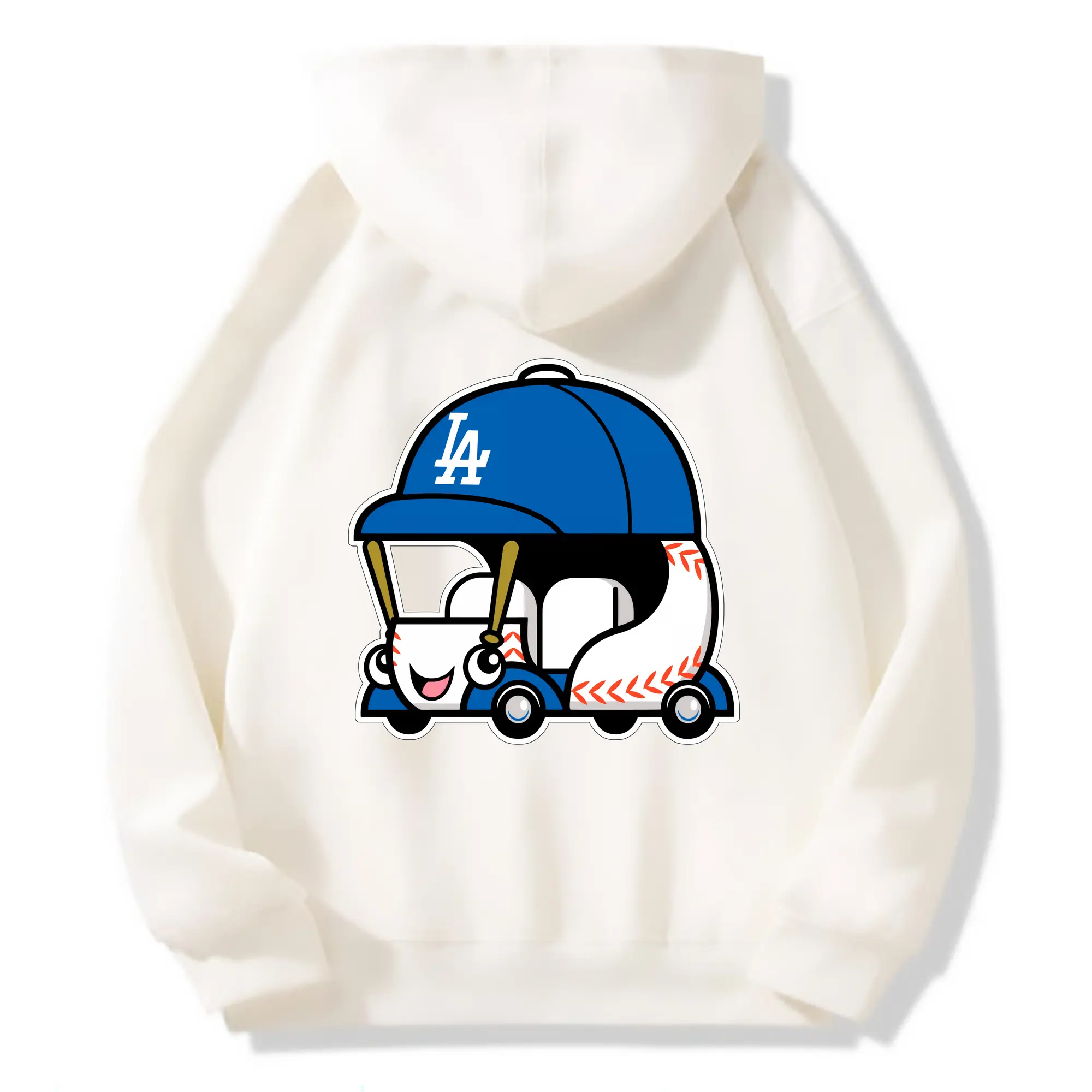 Cute Dodgers Bullpen Car Baseball - Premium Hoodie With Back Heat Transfer Print – 56.1% Cotton, 43.9% Polyester – Soft, Durable & Stylish – Perfect For Sports, Casual & Everyday Wear