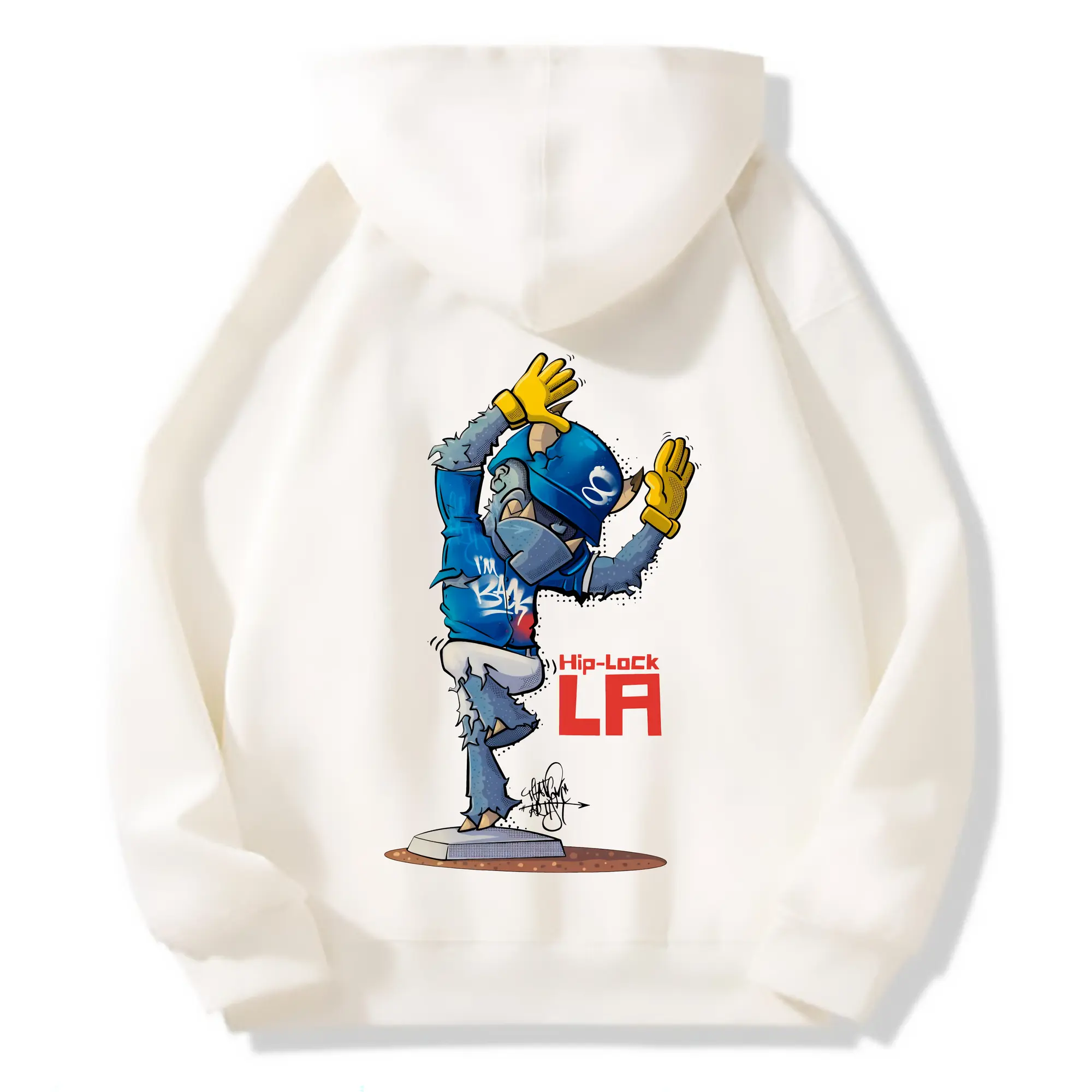 Funny Los Angeles Dodgers Monster Celebration Hip Lock - Premium Hoodie With Back Heat Transfer Print – 56.1% Cotton, 43.9% Polyester – Soft, Durable & Stylish – Perfect For Sports, Casual & Everyday Wear