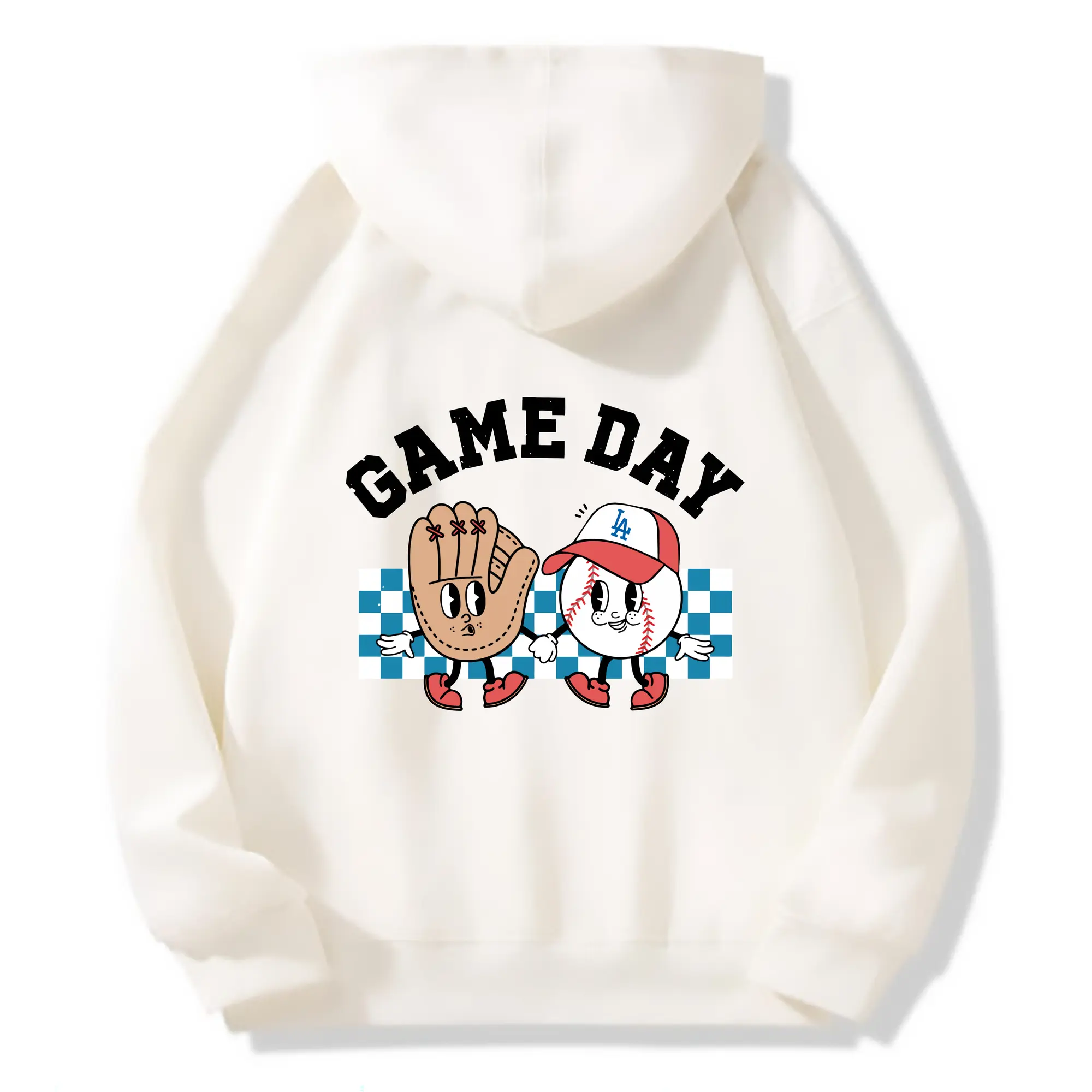 Game Day Los Angeles Dodgers Baseball - Premium Hoodie With Back Heat Transfer Print – 56.1% Cotton, 43.9% Polyester – Soft, Durable & Stylish – Perfect For Sports, Casual & Everyday Wear