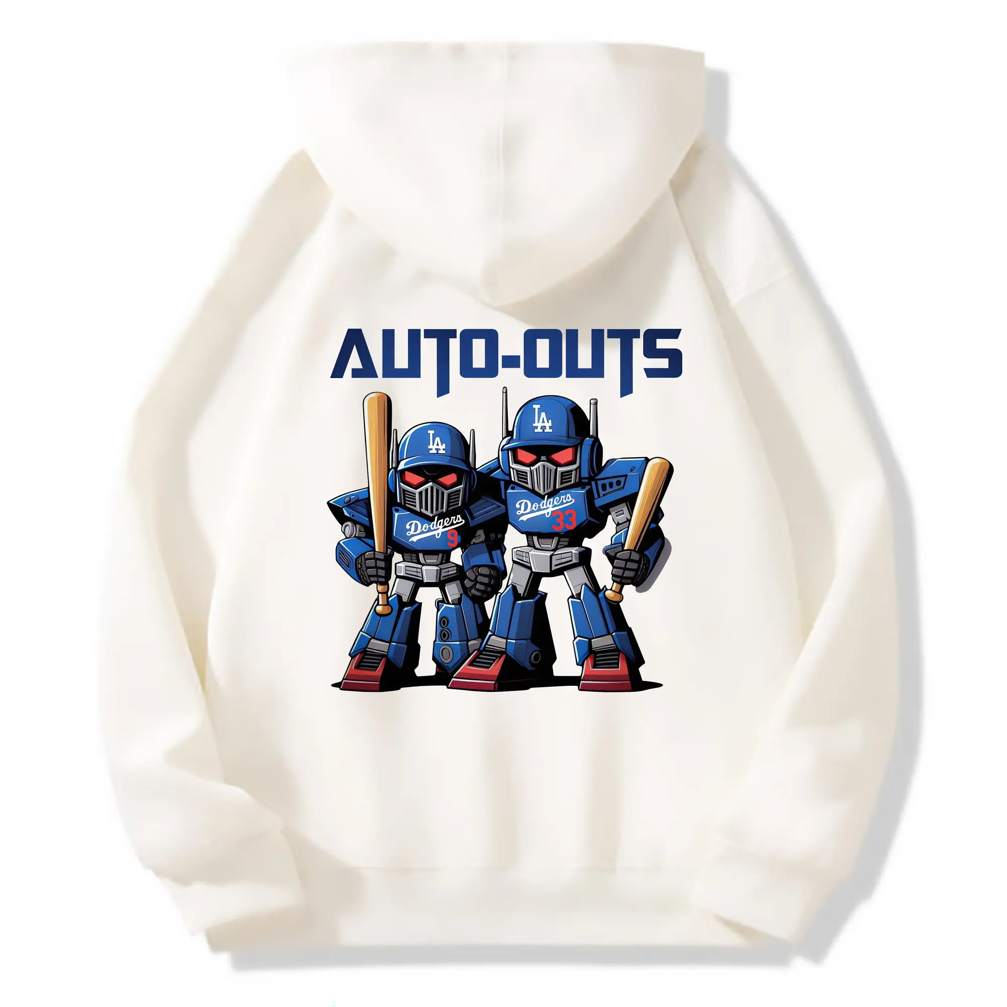 Los Angeles Dodgers Baseball Auto Outs - Premium Hoodie With Back Heat Transfer Print – 56.1% Cotton, 43.9% Polyester – Soft, Durable & Stylish – Perfect For Sports, Casual & Everyday Wear