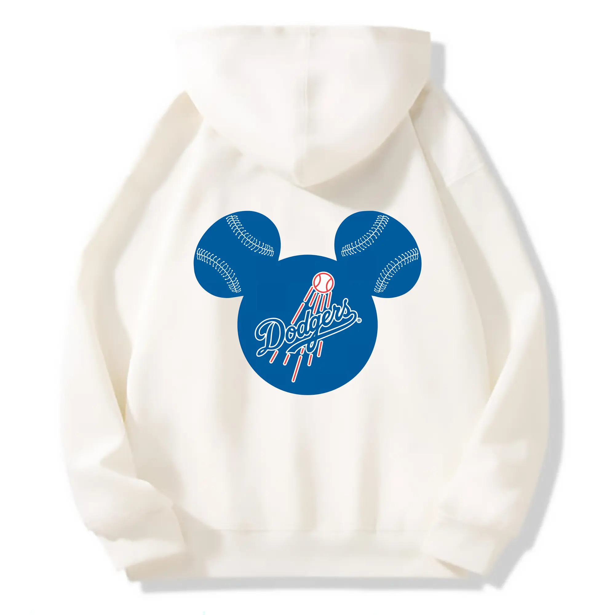 Los Angeles Dodgers Baseball Mickey Mouse - Premium Hoodie With Back Heat Transfer Print – 56.1% Cotton, 43.9% Polyester – Soft, Durable & Stylish – Perfect For Sports, Casual & Everyday Wear