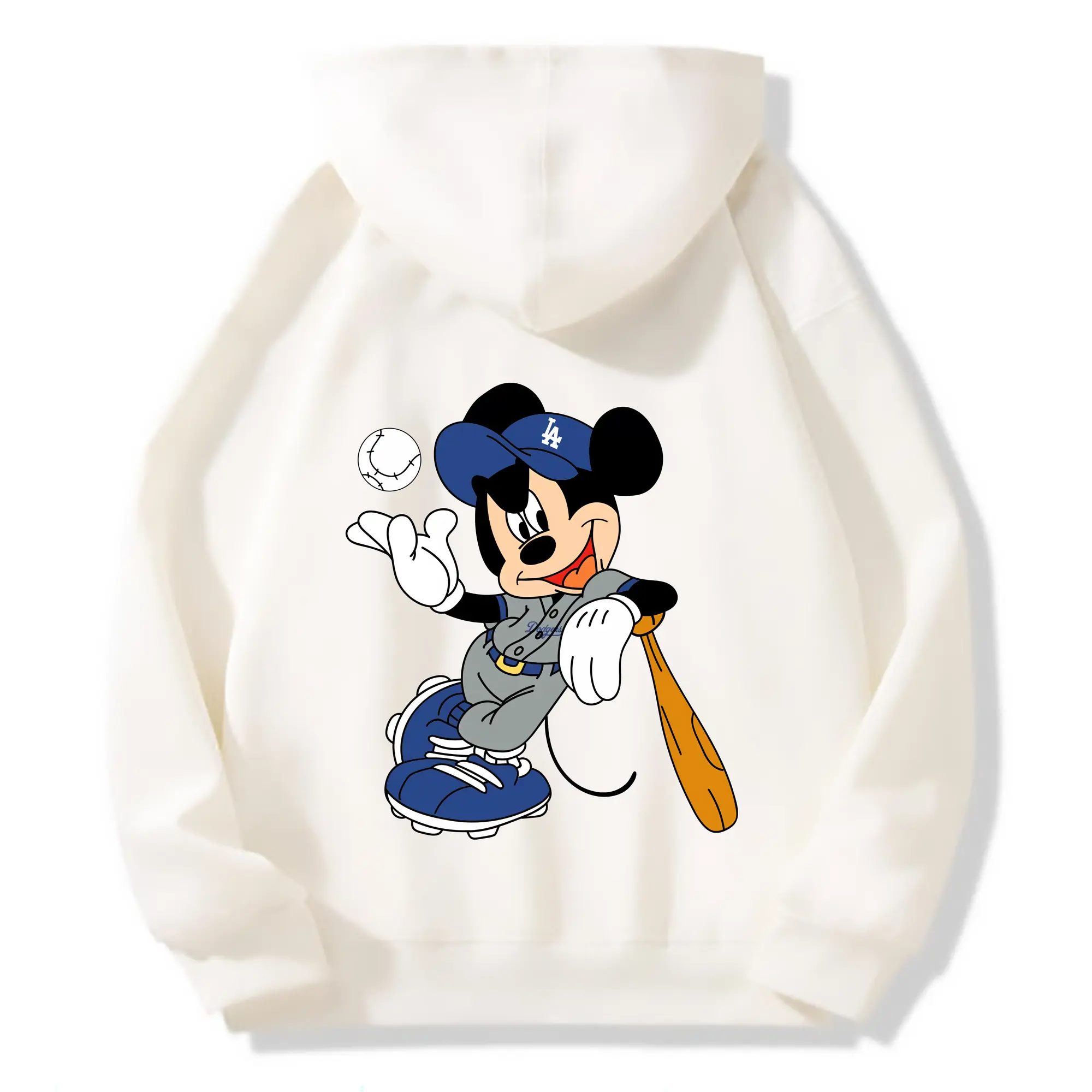 Mickey Mouse Los Angeles Dodgers 1 - Premium Hoodie With Back Heat Transfer Print – 56.1% Cotton, 43.9% Polyester – Soft, Durable & Stylish – Perfect For Sports, Casual & Everyday Wear