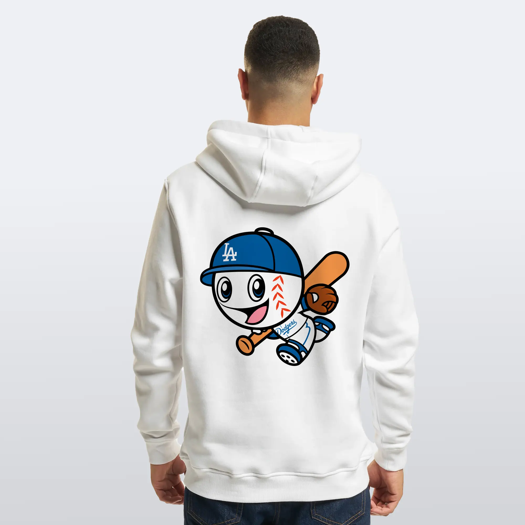 Cute Mr Dodger Running Play Baseball