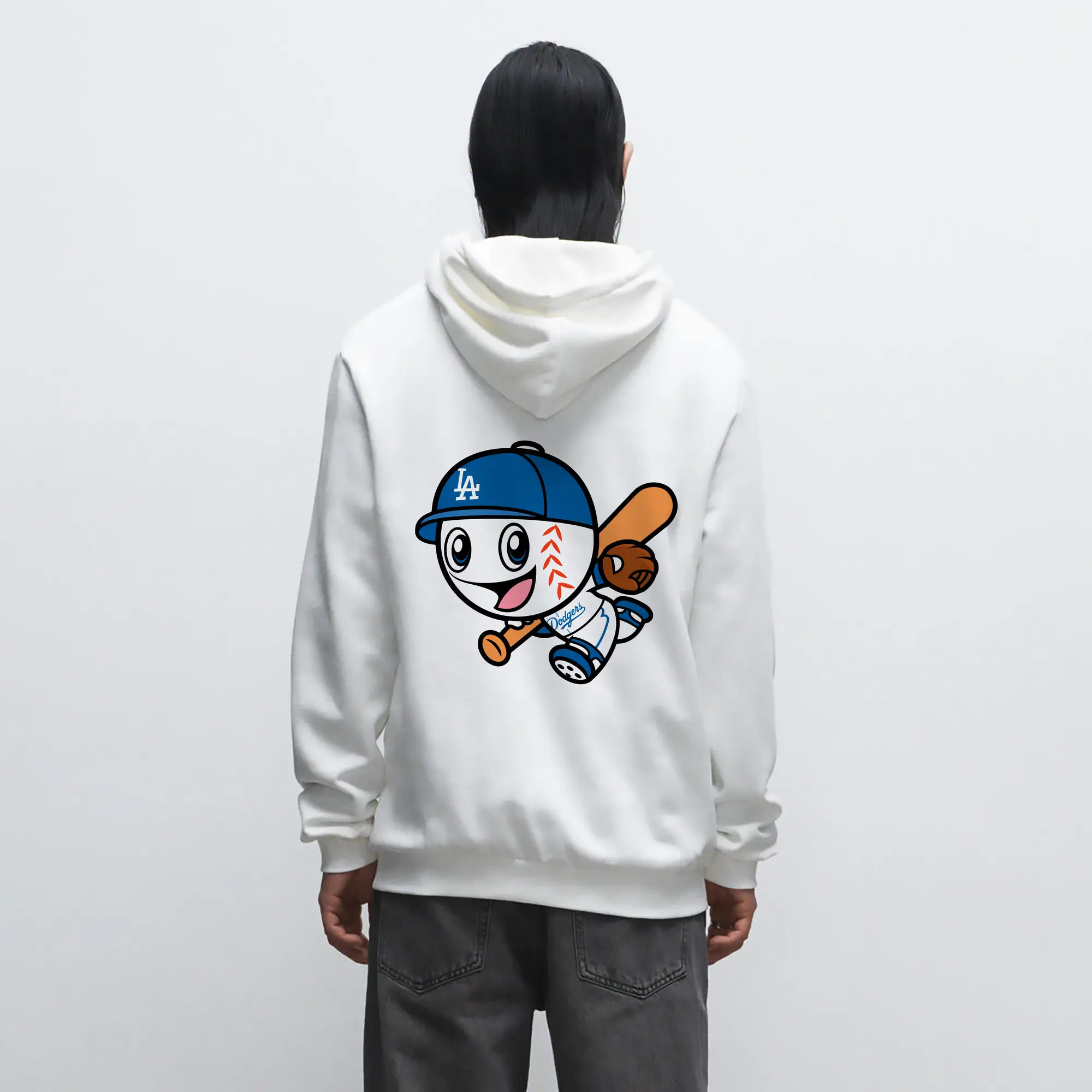 Cute Mr Dodger Running Play Baseball