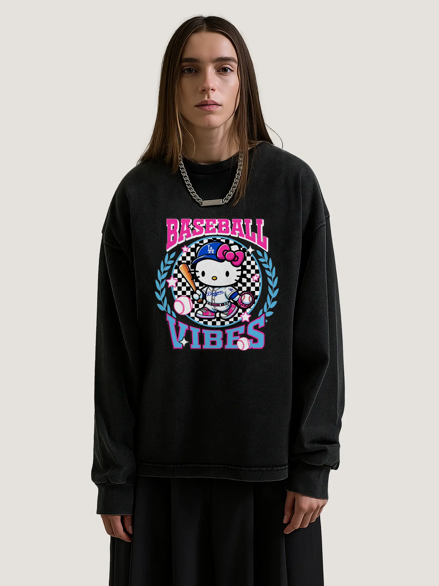 Baseball Vibes Hello Kitty Los Angeles Dodgers