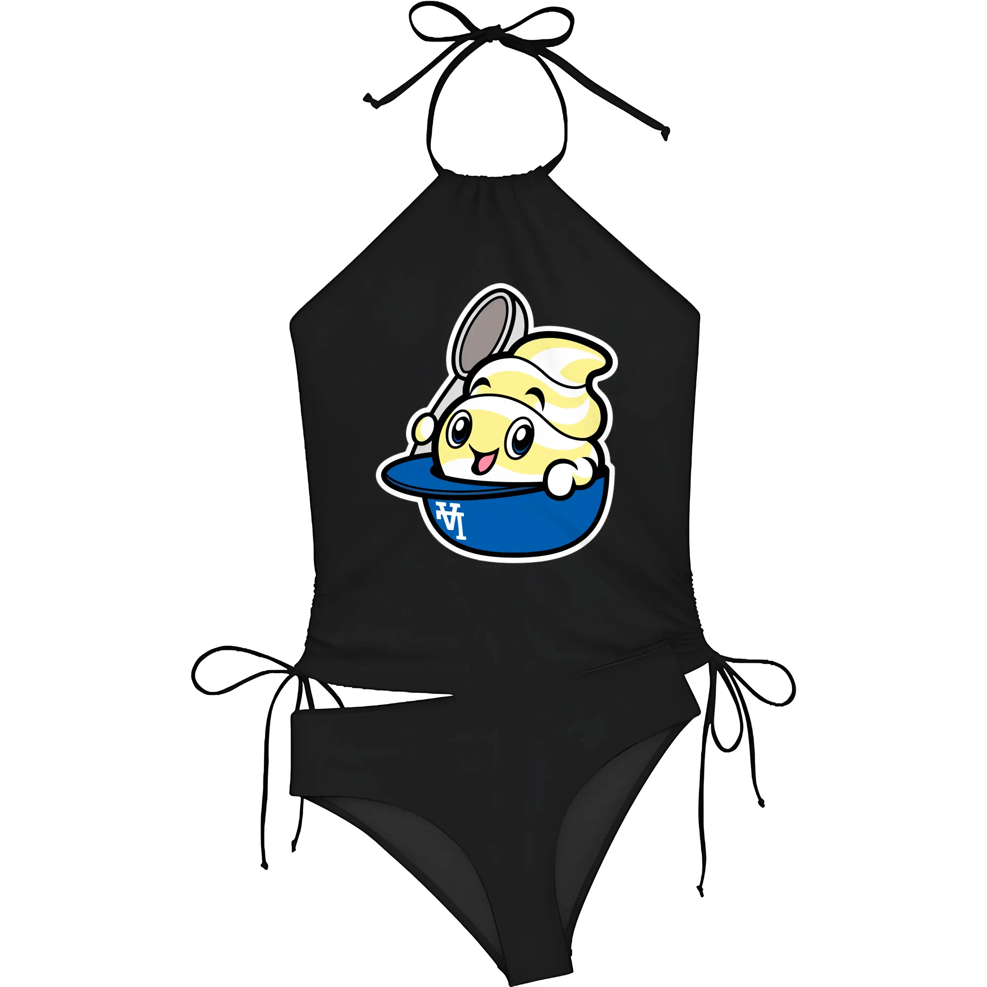 Dole Whip Dodgers Los Angeles Baseball - Women's Heat Transfer Printed Two-Piece Bikini Set – Sexy One-Shoulder Top & Triangle Bottom, Soft Nylon-Spandex – Perfect for Beach, Pool & Vacation