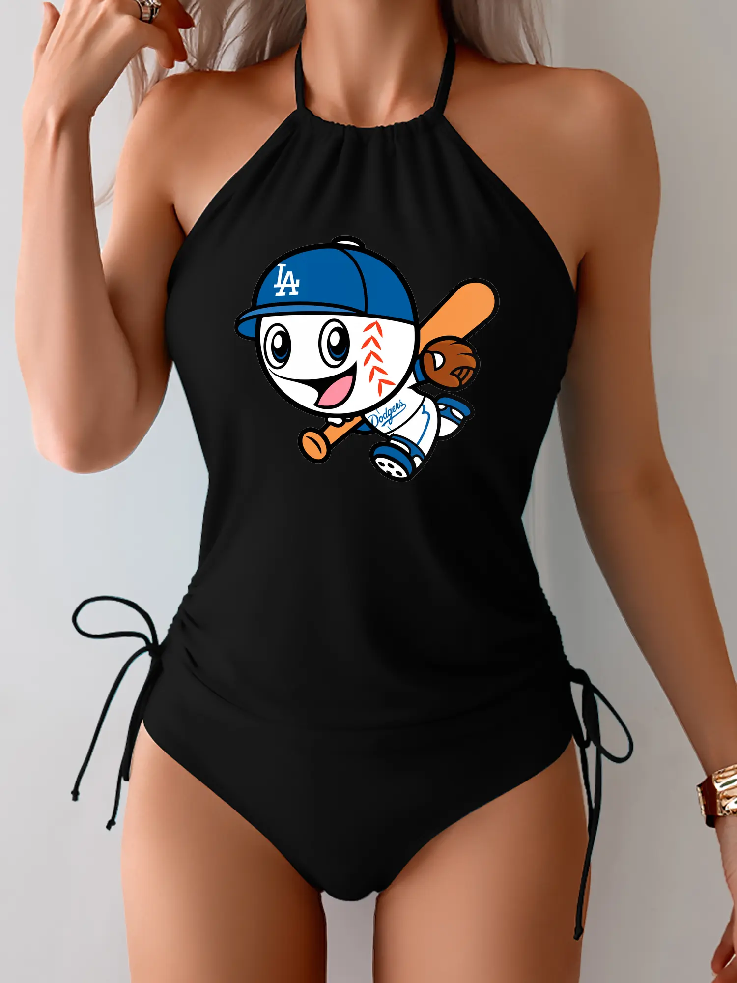 Cute Mr Dodger Running Play Baseball