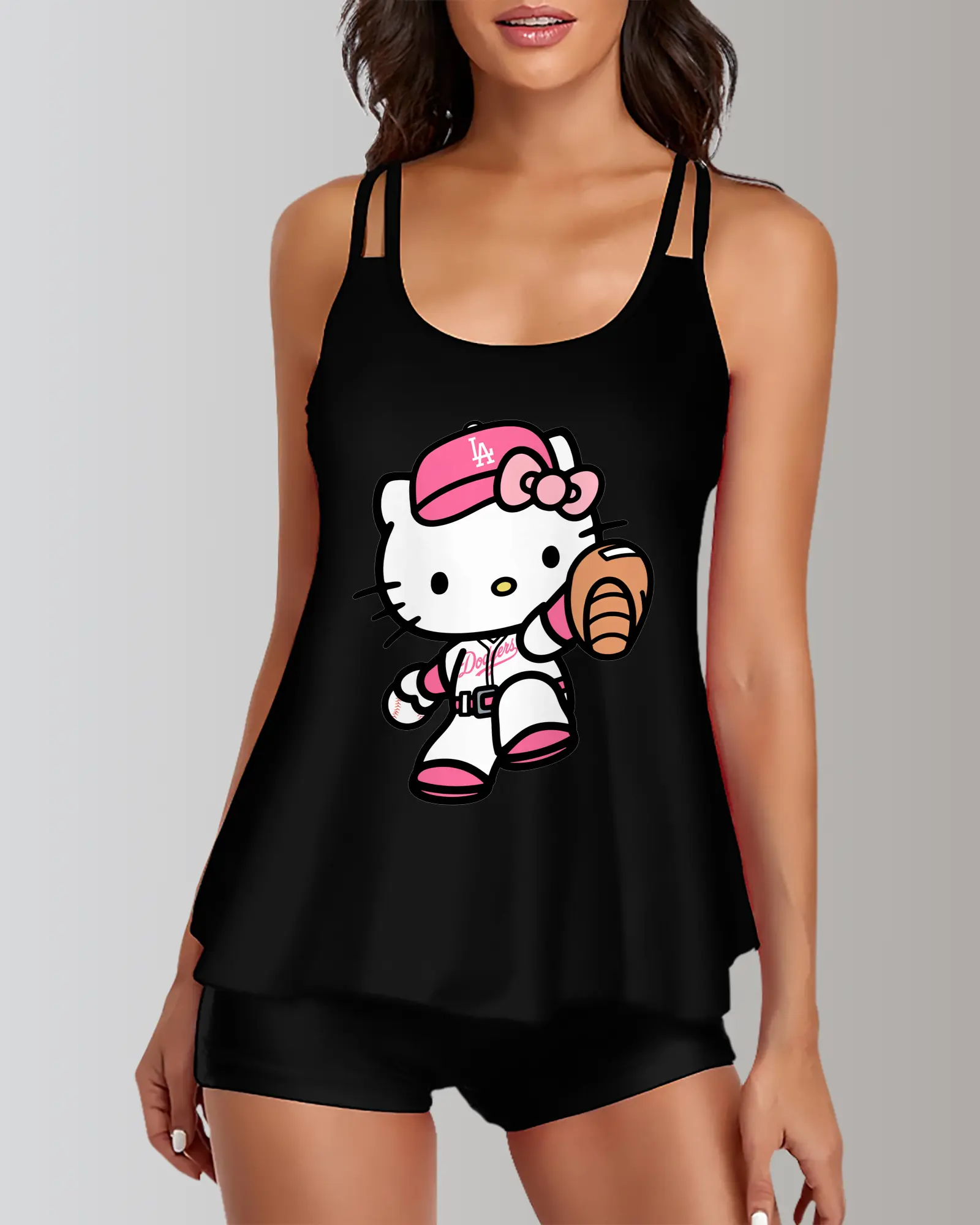 Pink Hello Kitty Play Baseball Los Angeles Dodgers